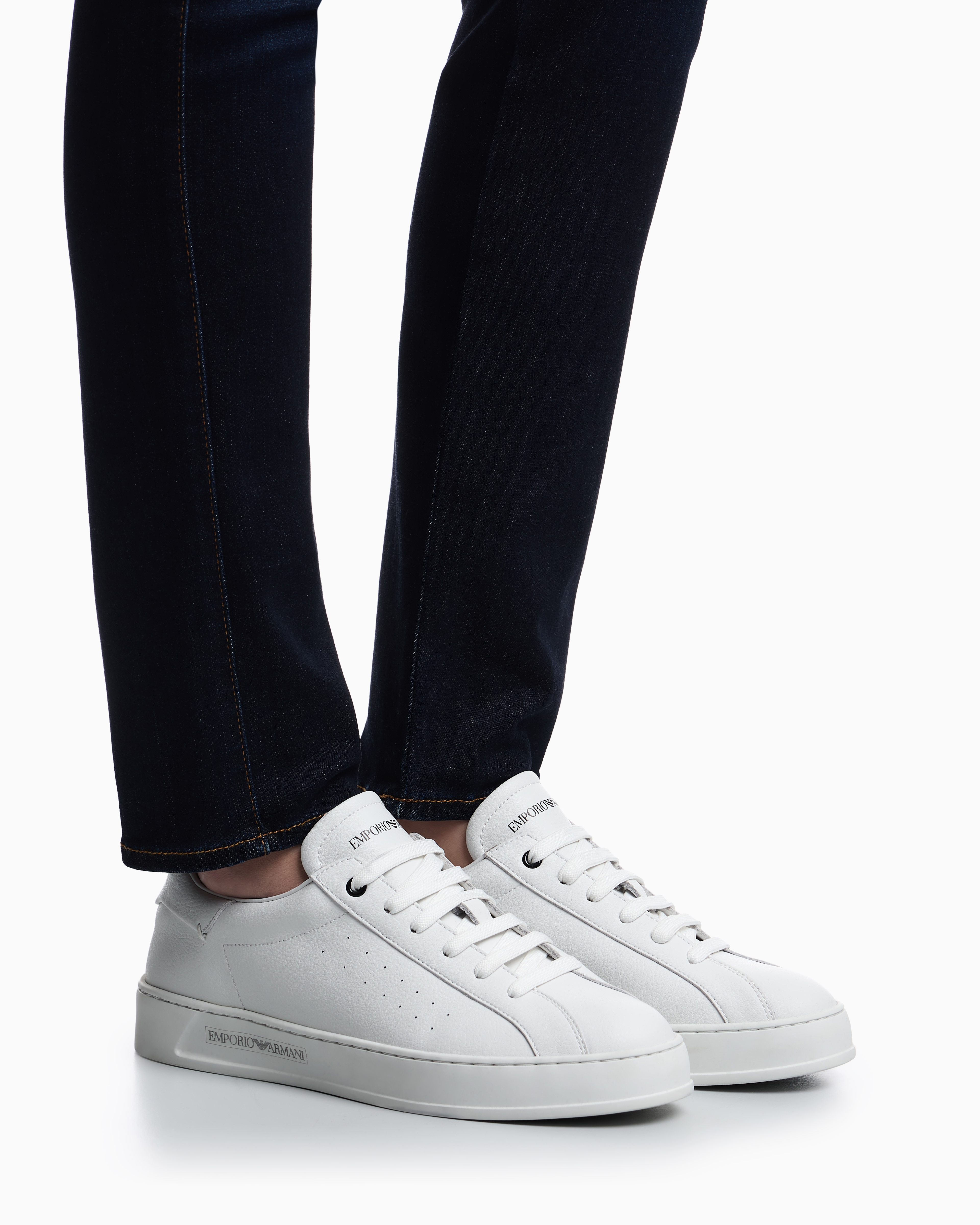 スニーカー レザー ロゴ | Emporio Armani