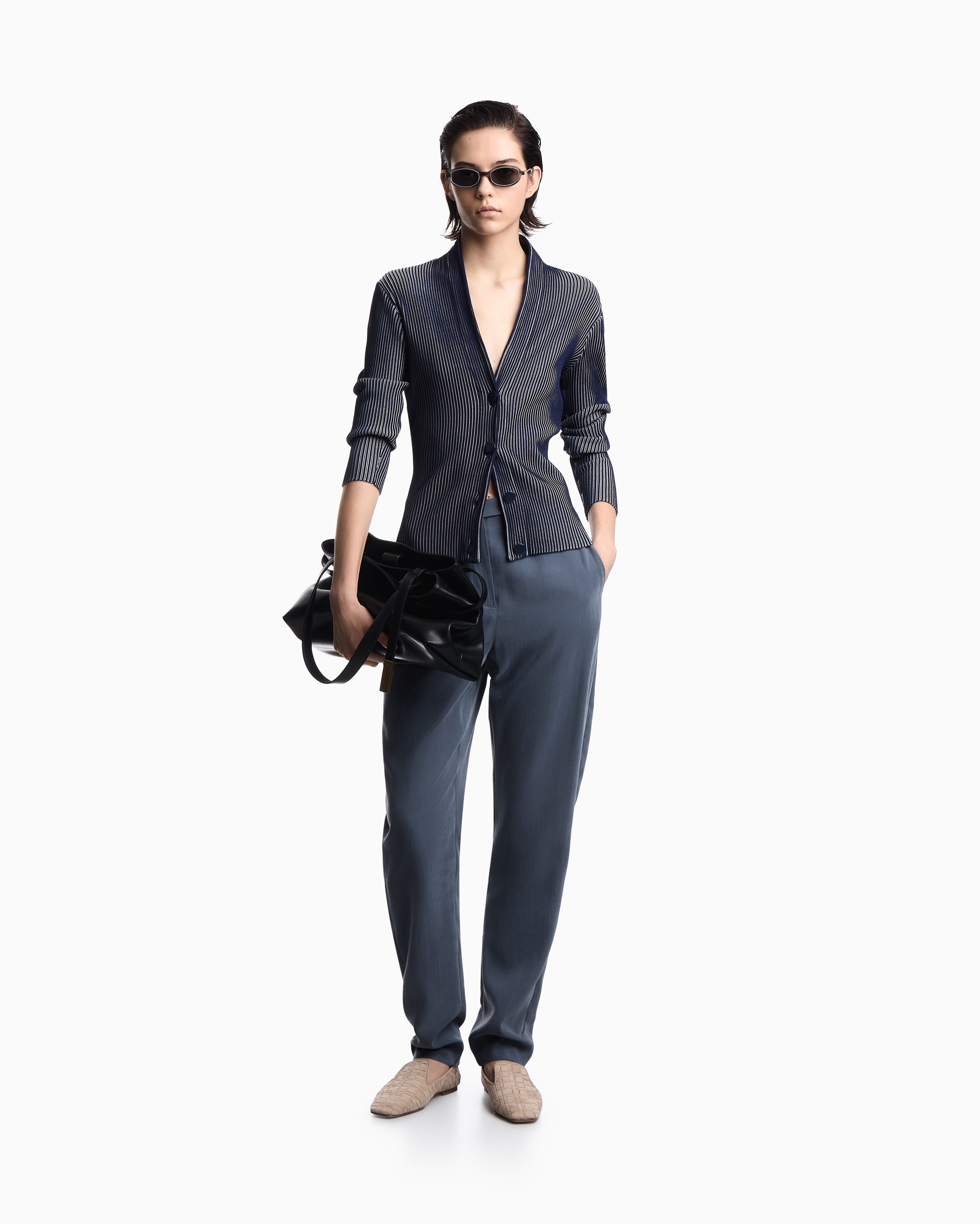 ニットカーディガン リブエフェクト | Emporio Armani
