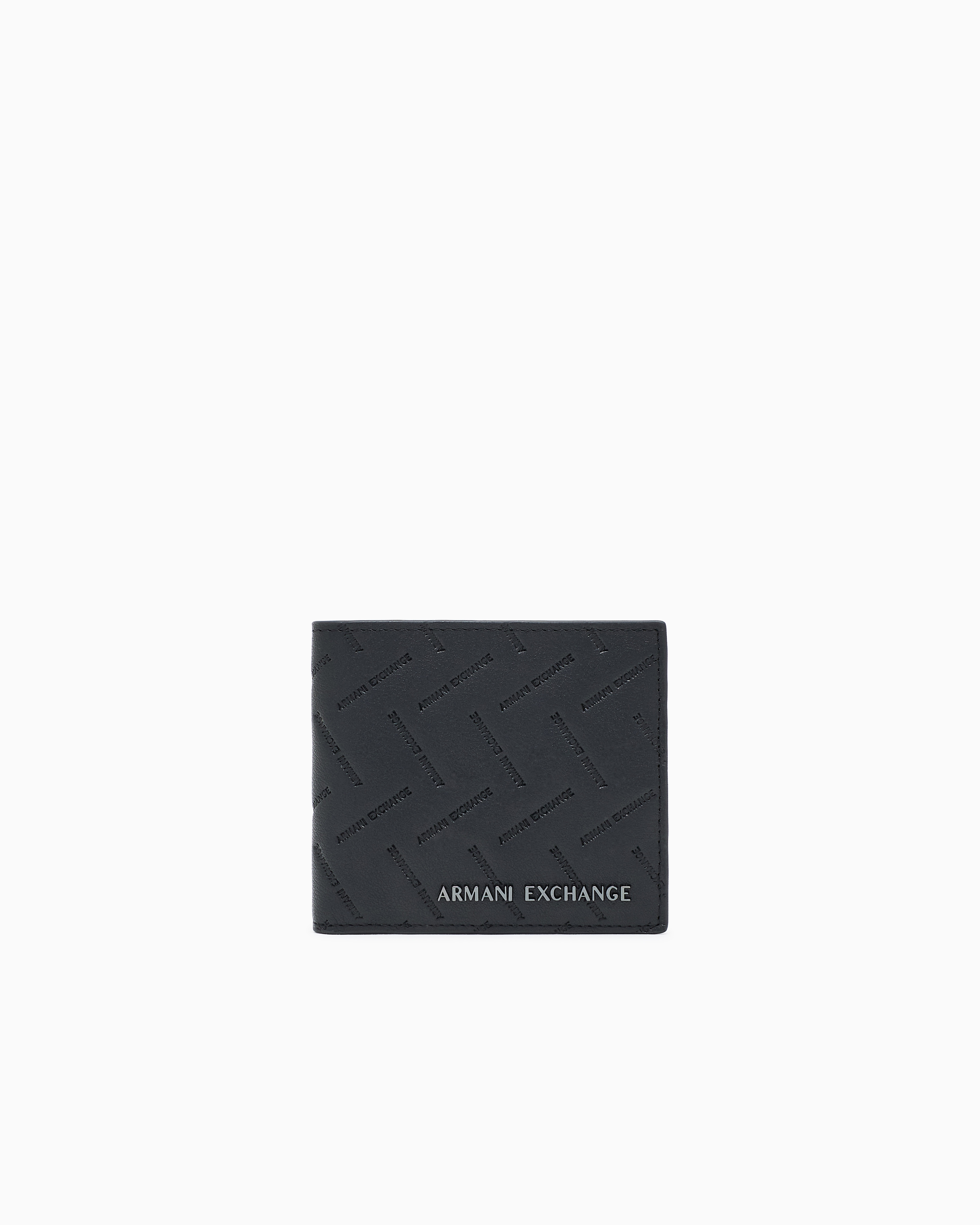 Armani Exchange Black Smooth Texture Bifold Wallet