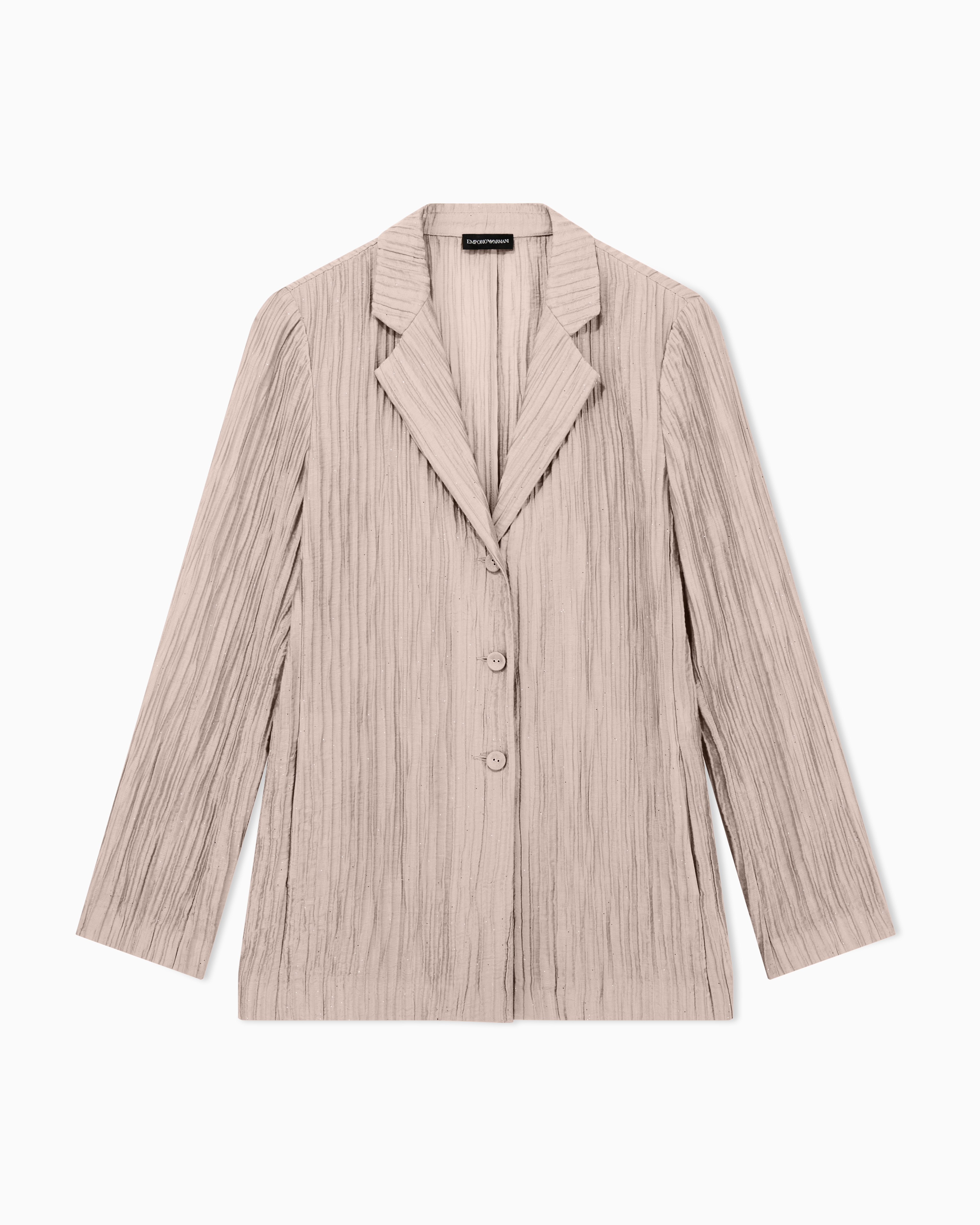 Emporio Armani Giacca Monopetto In Creponne Plissé Sparkling