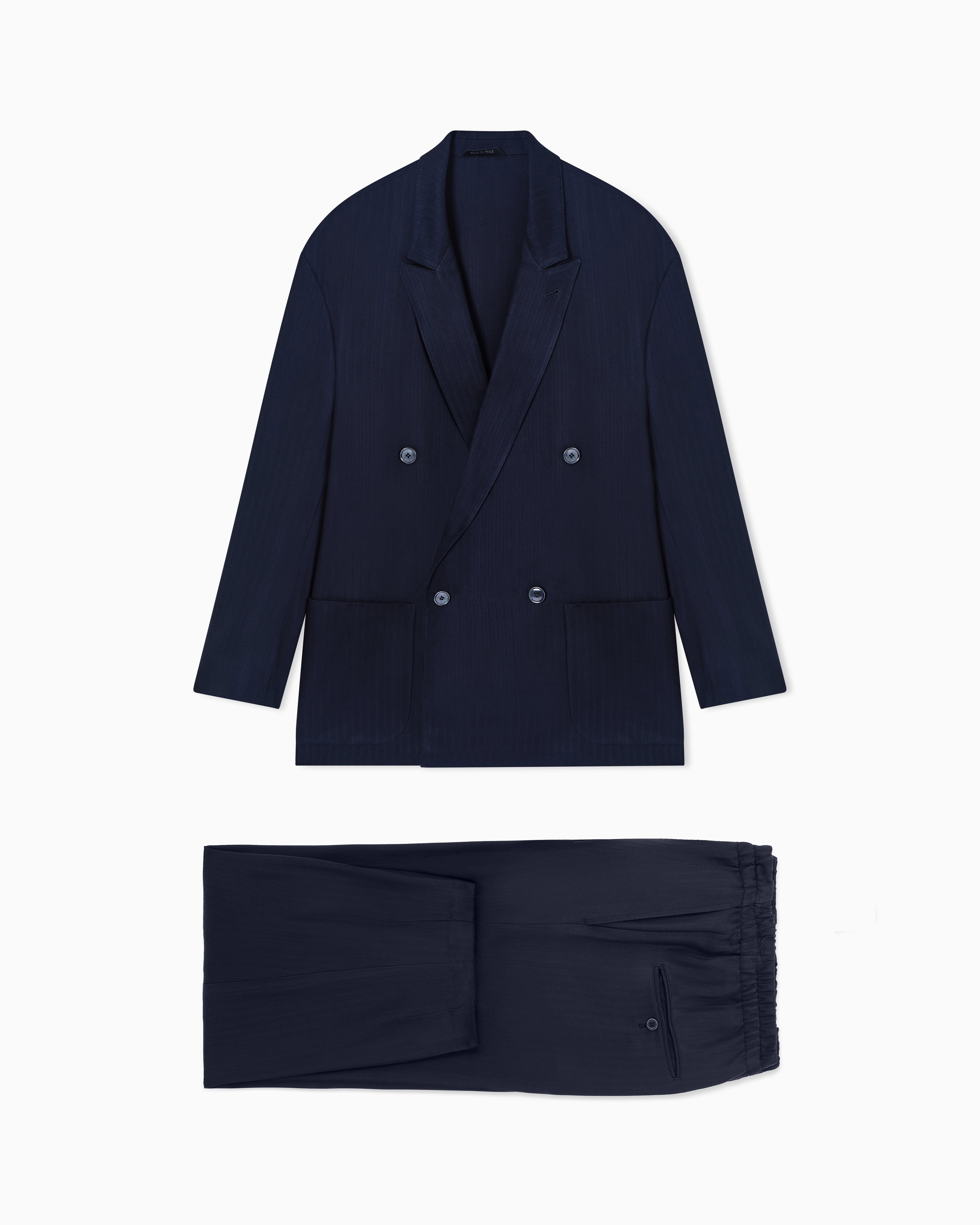 ダブルブレストスーツ キュプラ シェブロン | Giorgio Armani