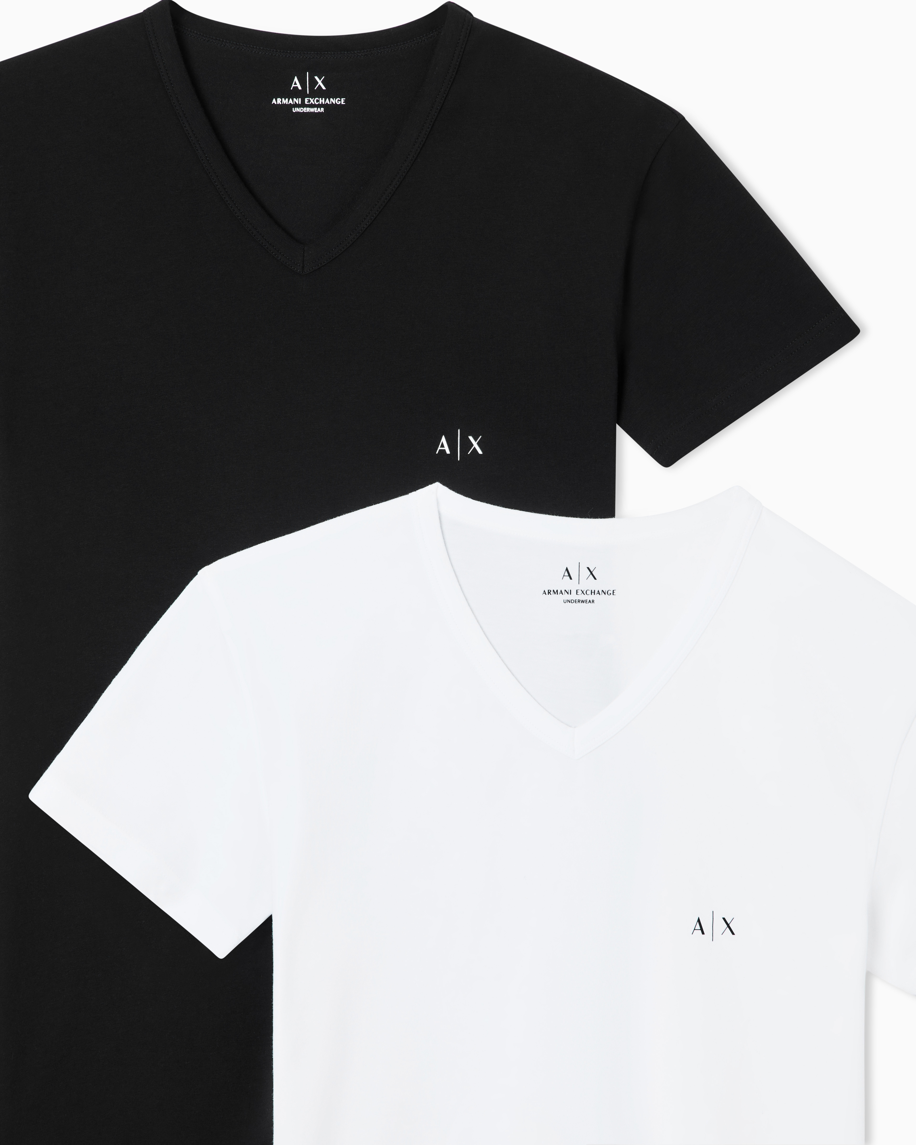 EMPORIO ARMANI 2PACK VネックTシャツ Lサイズ V-neck t-shirt stretch cotton lounge man | Armani Exchange