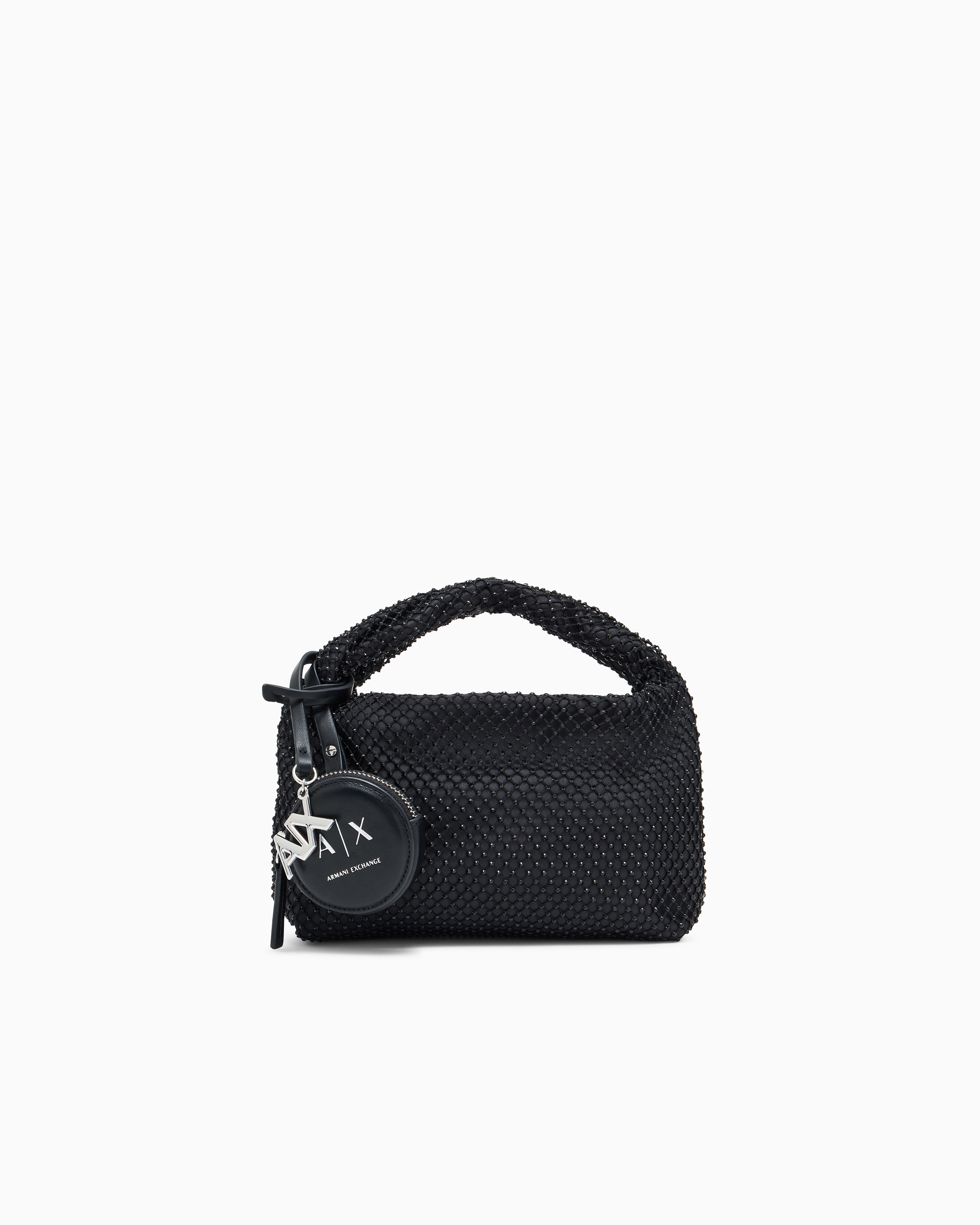 Armani Exchange Black Textured Mini Crossbody Bag
