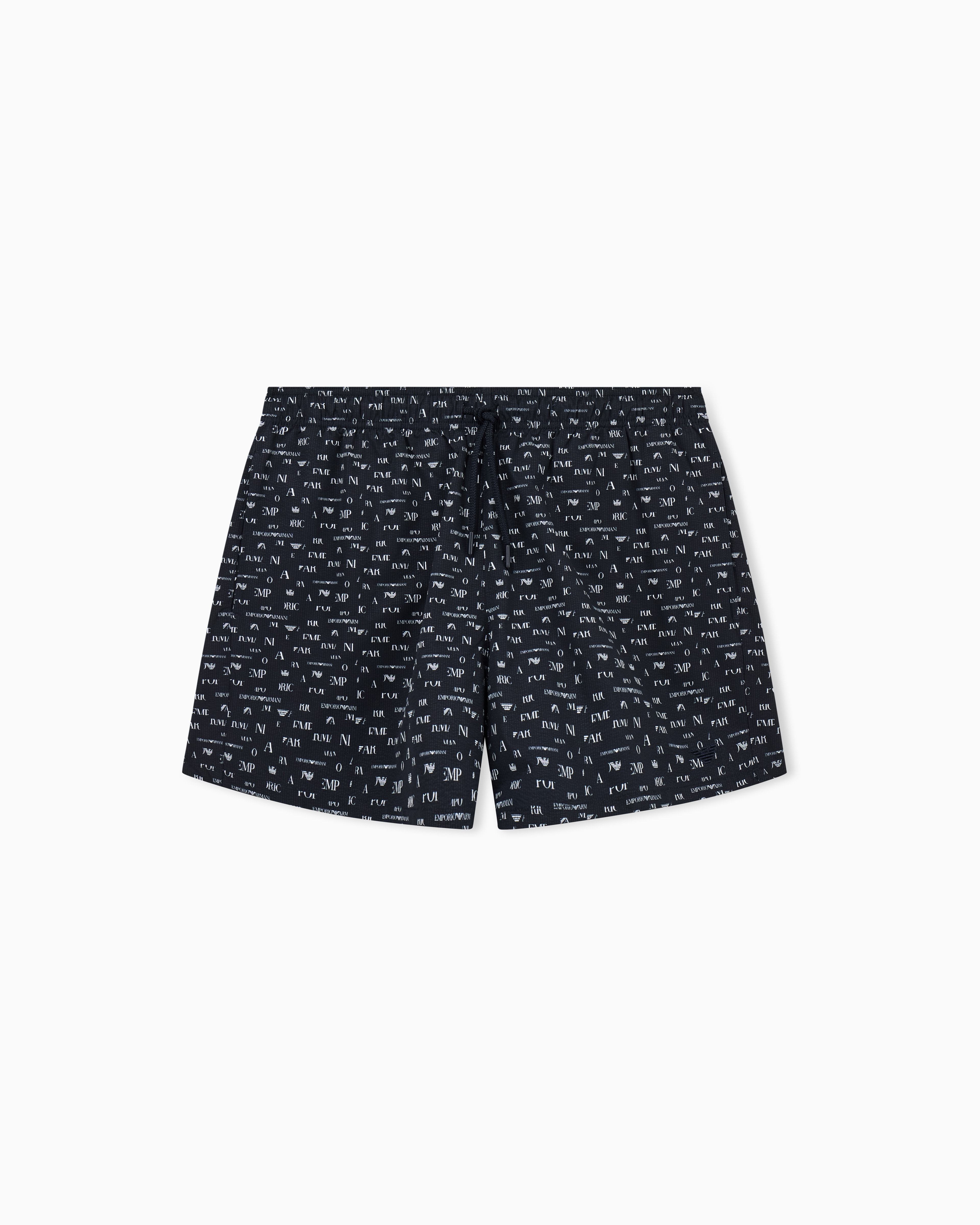 Emporio Armani Blue Swim Shorts With Small Logo Designs