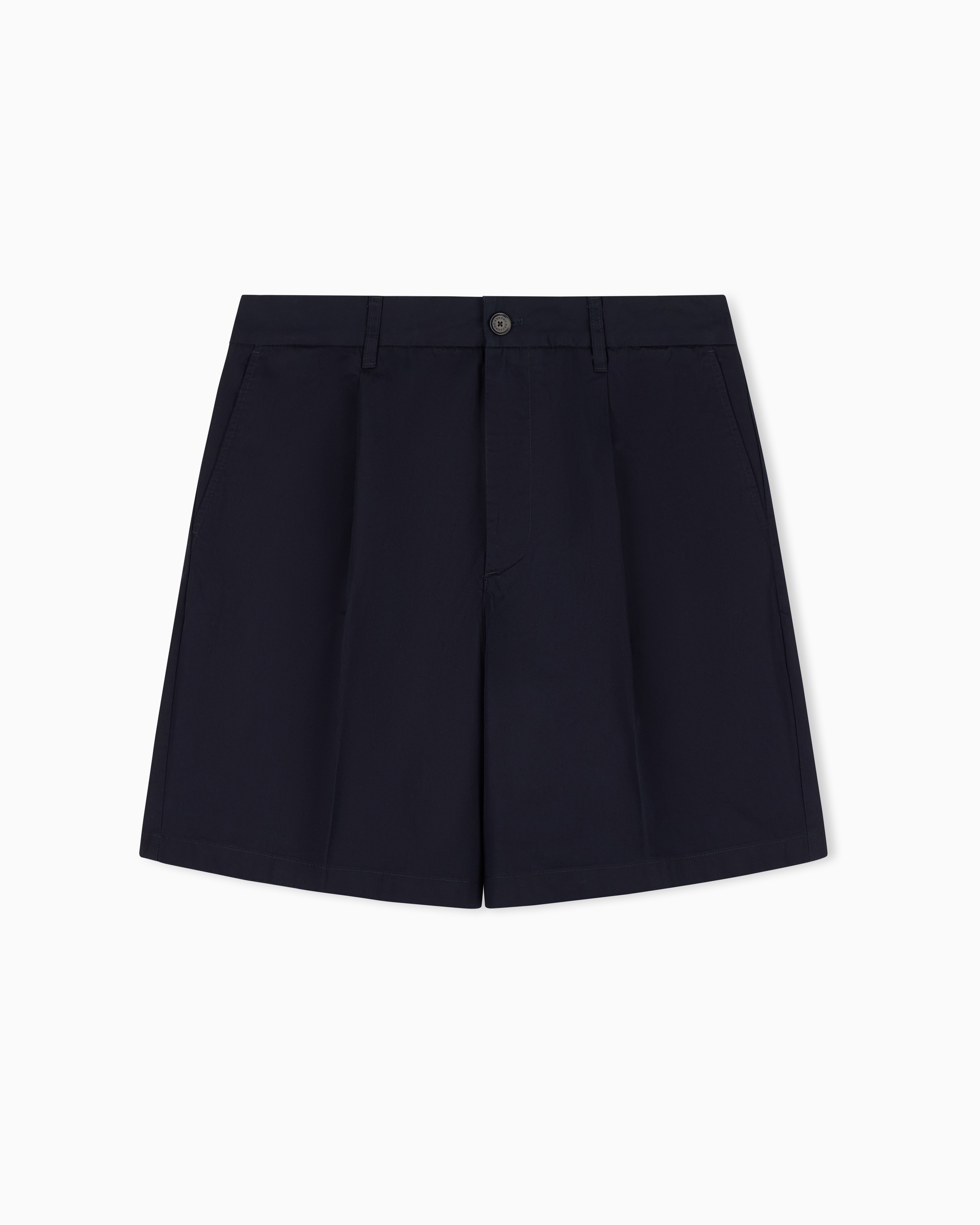 Armani Exchange Navy Blue Cotton Bermuda Shorts