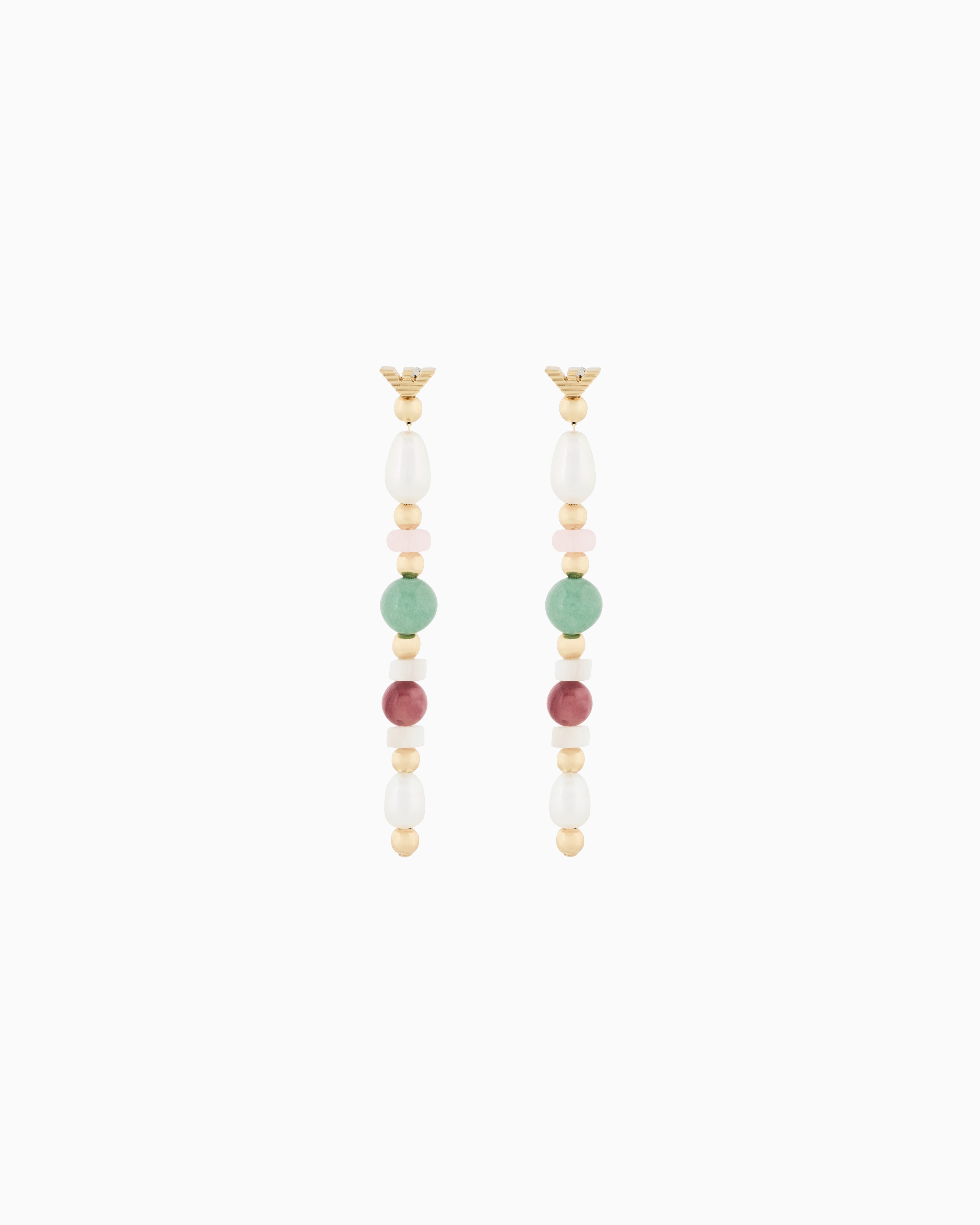 Emporio Armani Multicolored Pearl Beaded Drop Earrings