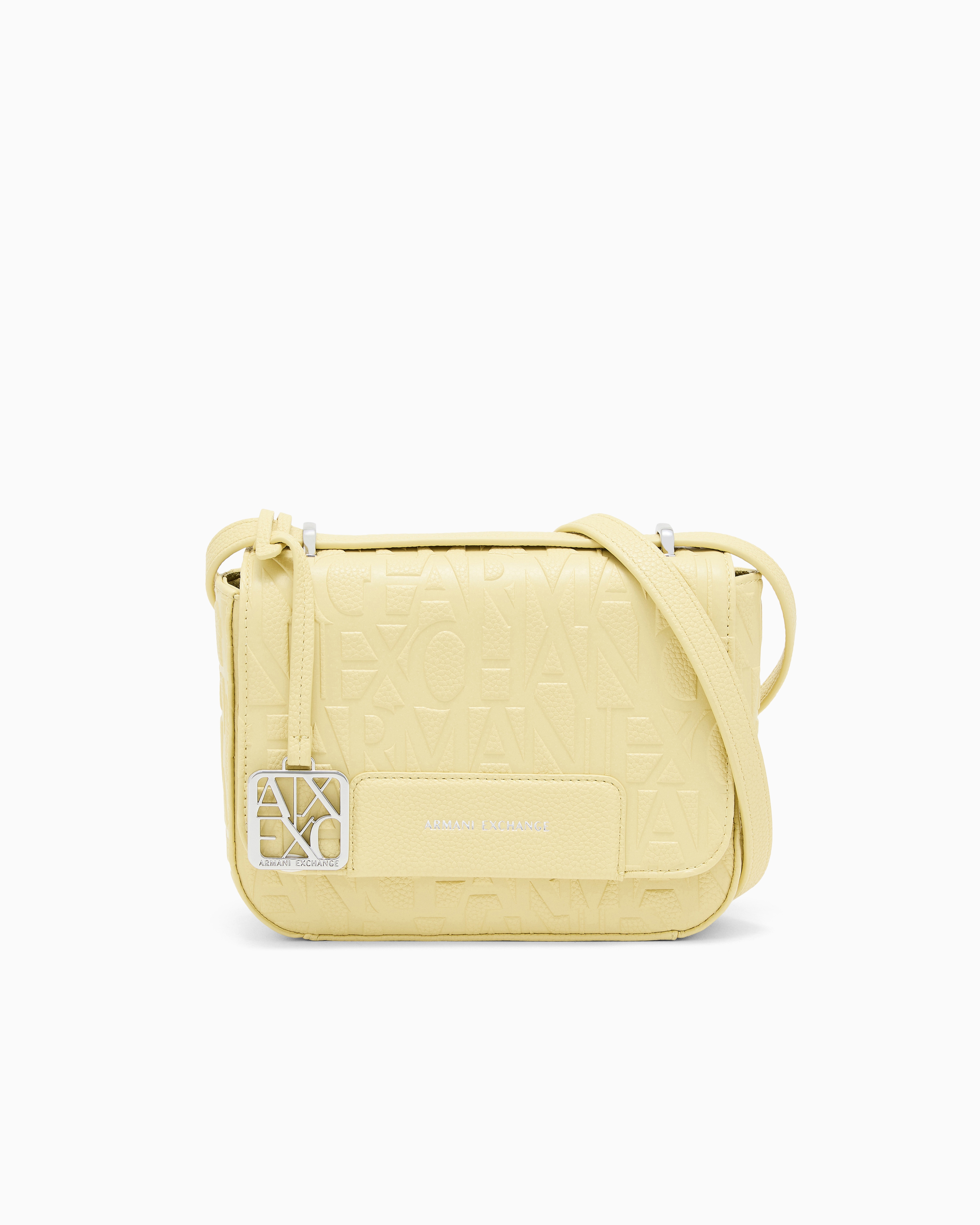 Armani Exchange Yellow Messenger Bag Crossbody In Coated Fabric