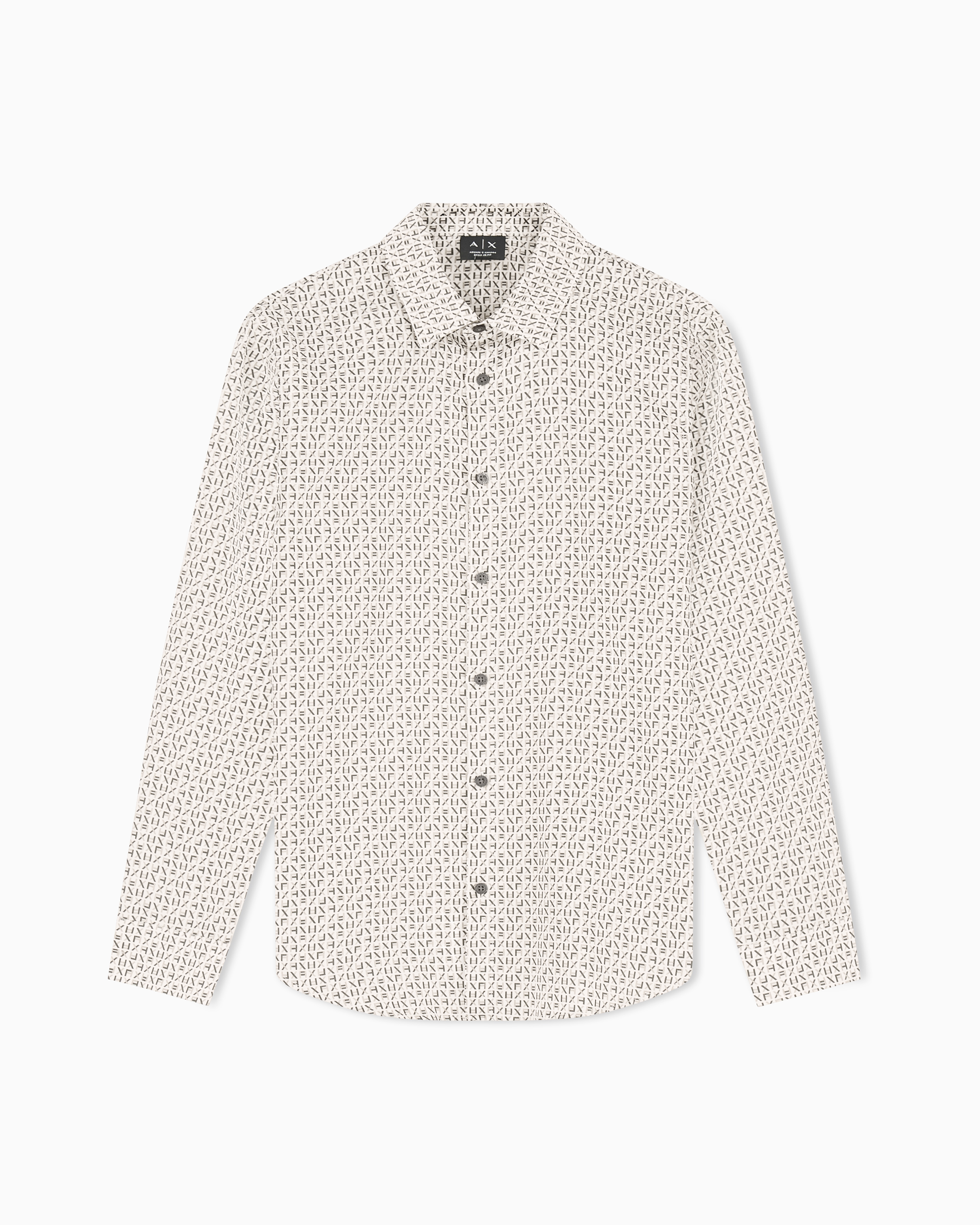 Armani Exchange Beige Regular Fit Shirt With Lettering Logo