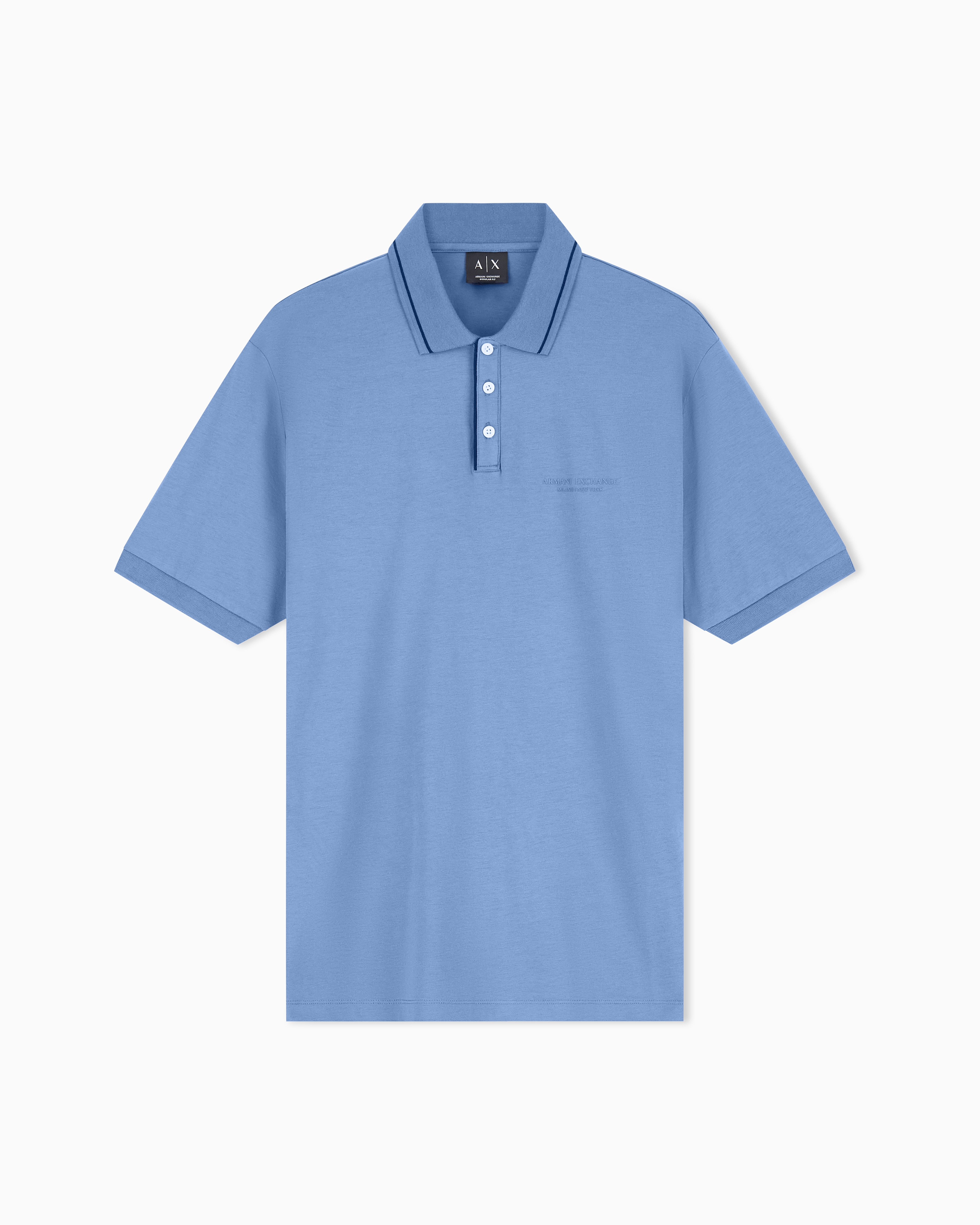Polo shirt in stretch cotton with contrast trim Essential | Armani