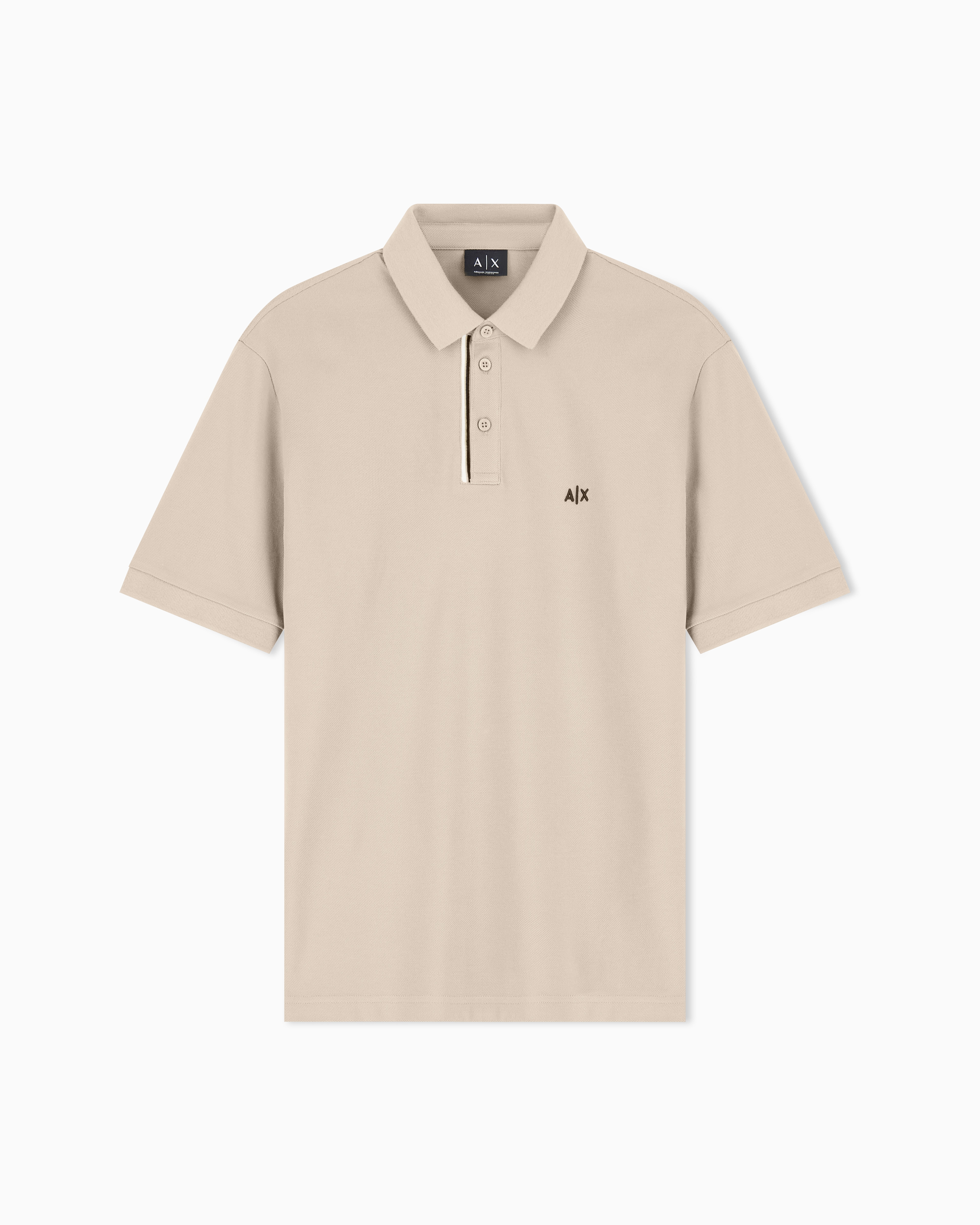 Armani Exchange Beige Basic Cotton Piqué Polo