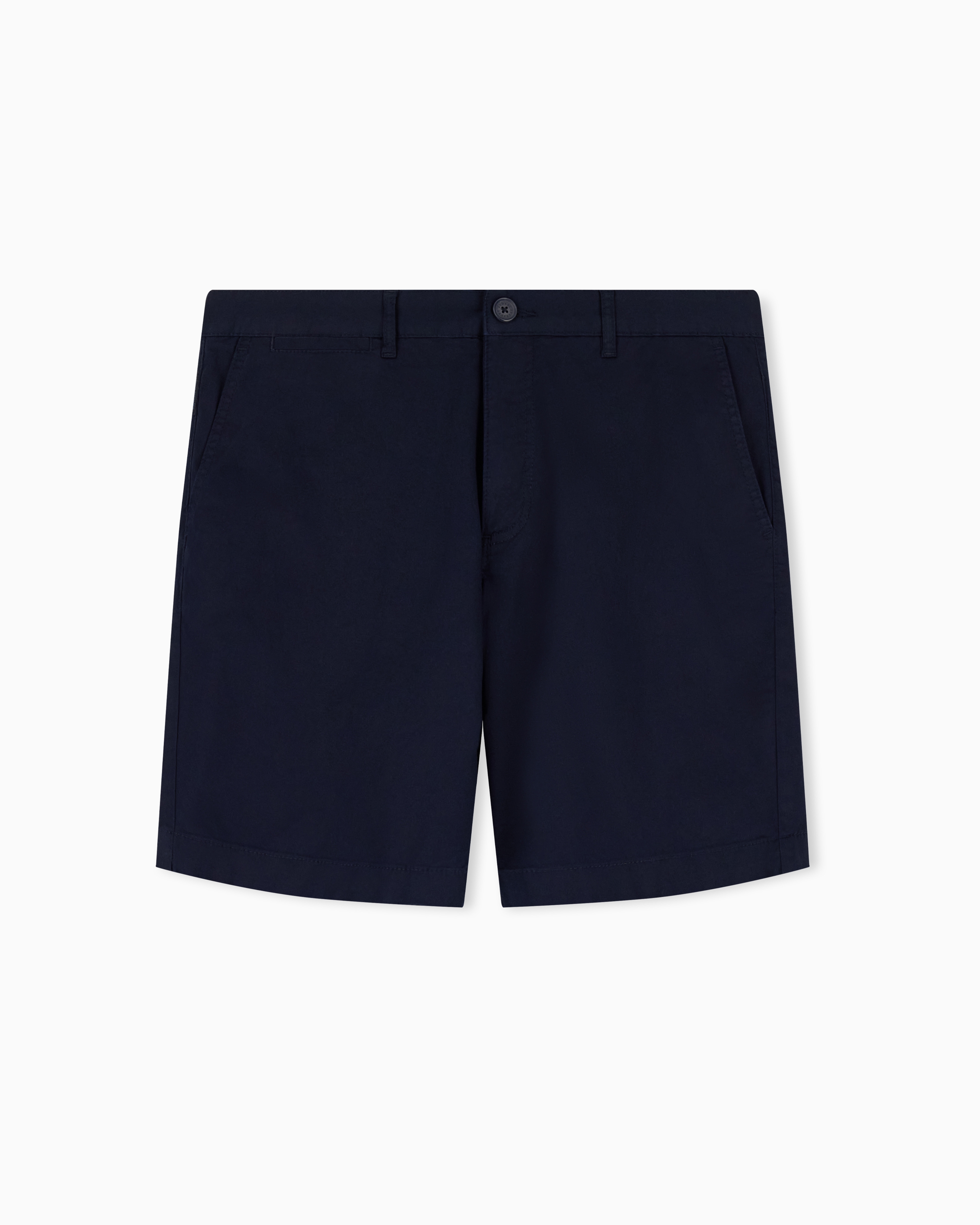 Armani Exchange Navy Blue Stretch Cotton Twill Bermuda Shorts