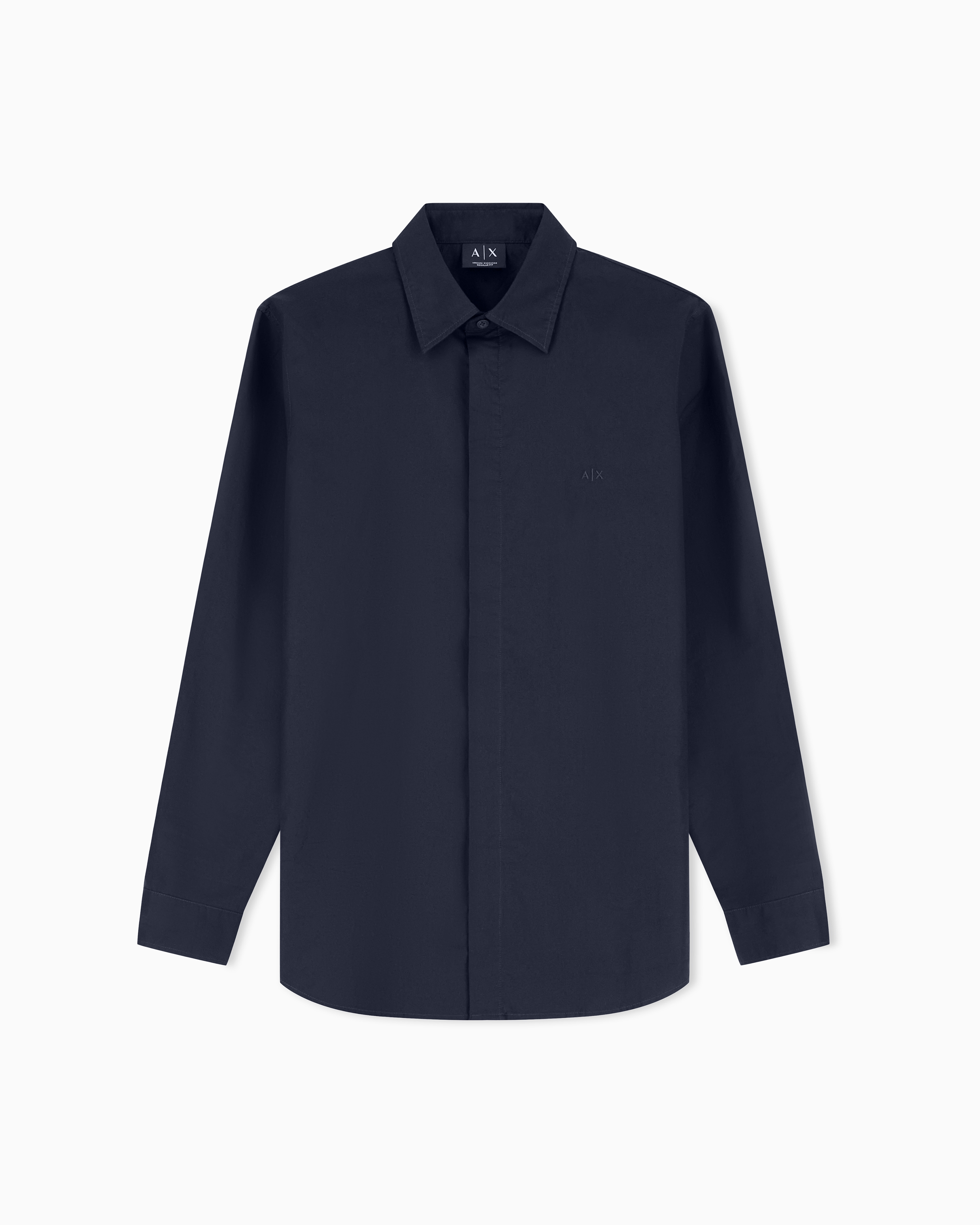 Armani Exchange Navy Blue Cotton Shirt