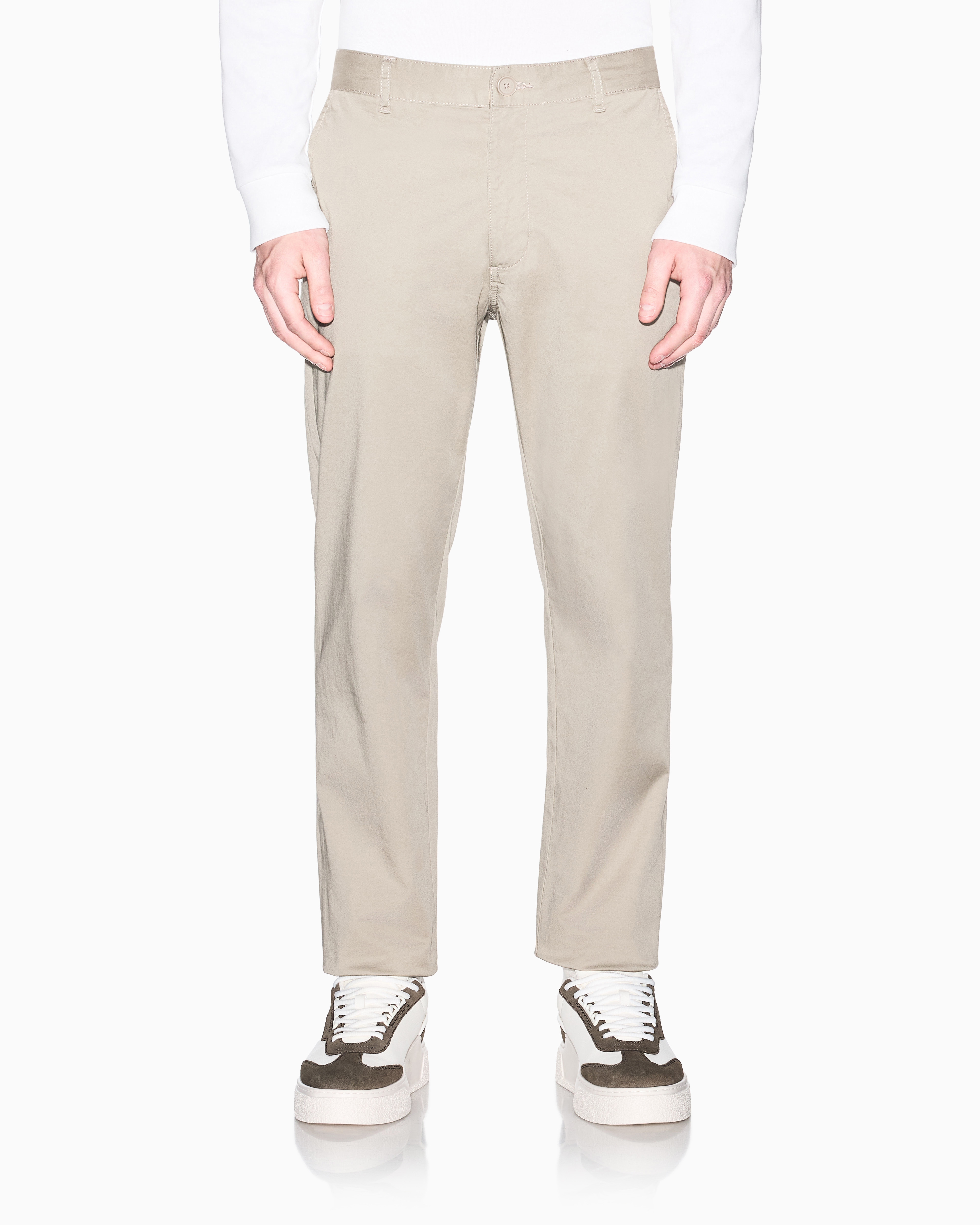 Stretch Cotton Twill Trousers | Armani Exchange