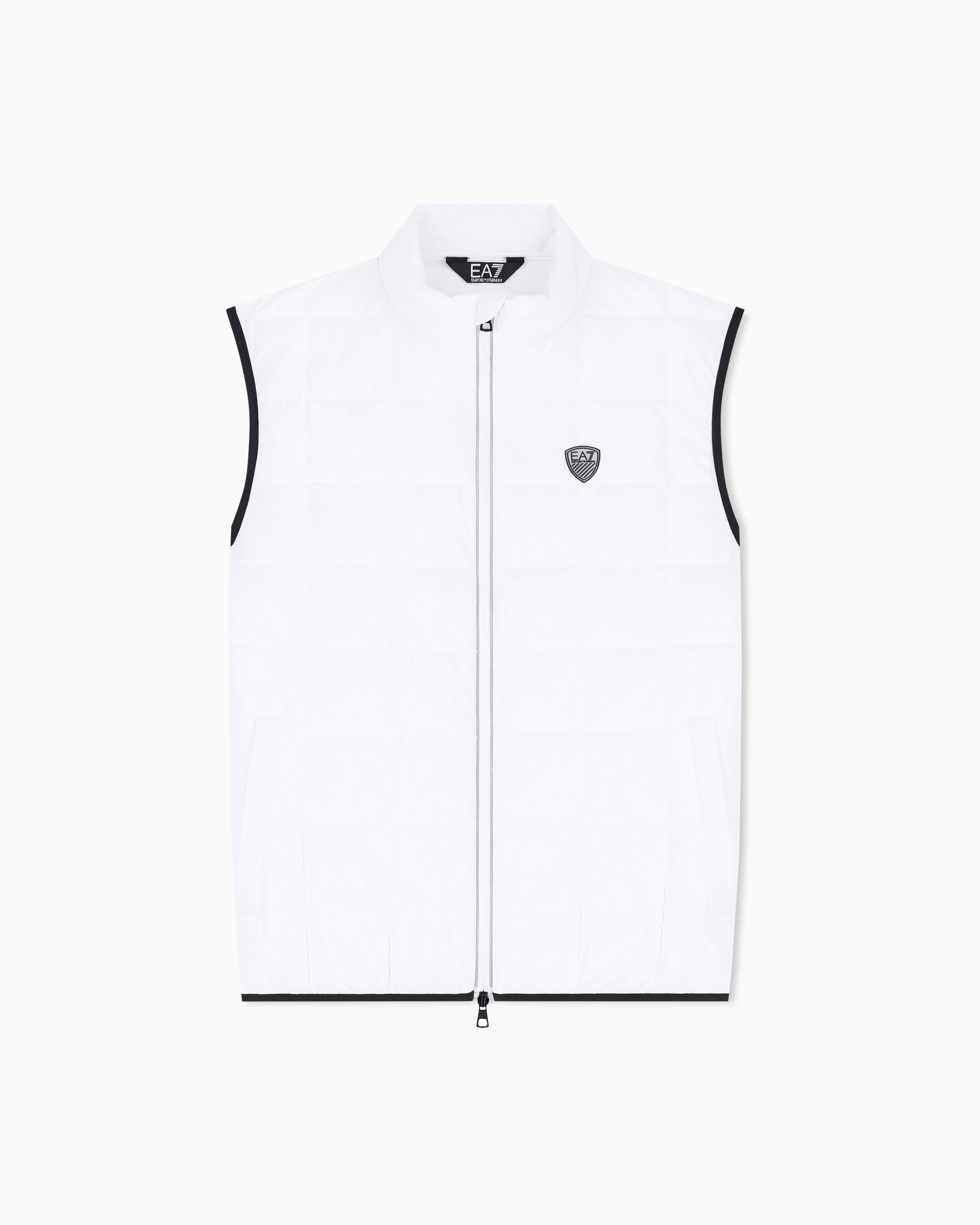 Ea7 White Premium Shield Technical-Fabric Gilet