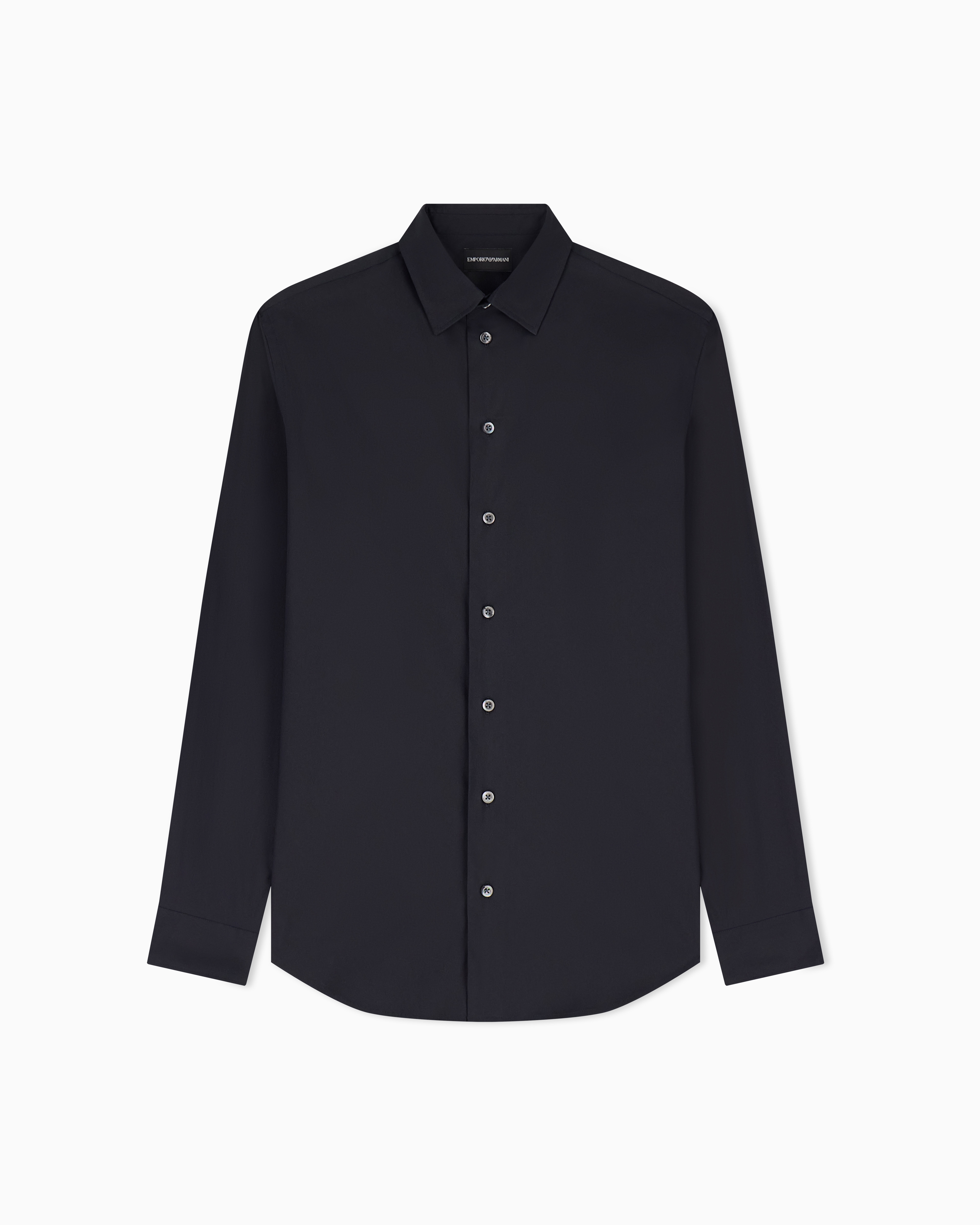 Emporio Armani Men's Black Technical Stretch Cotton Shirt