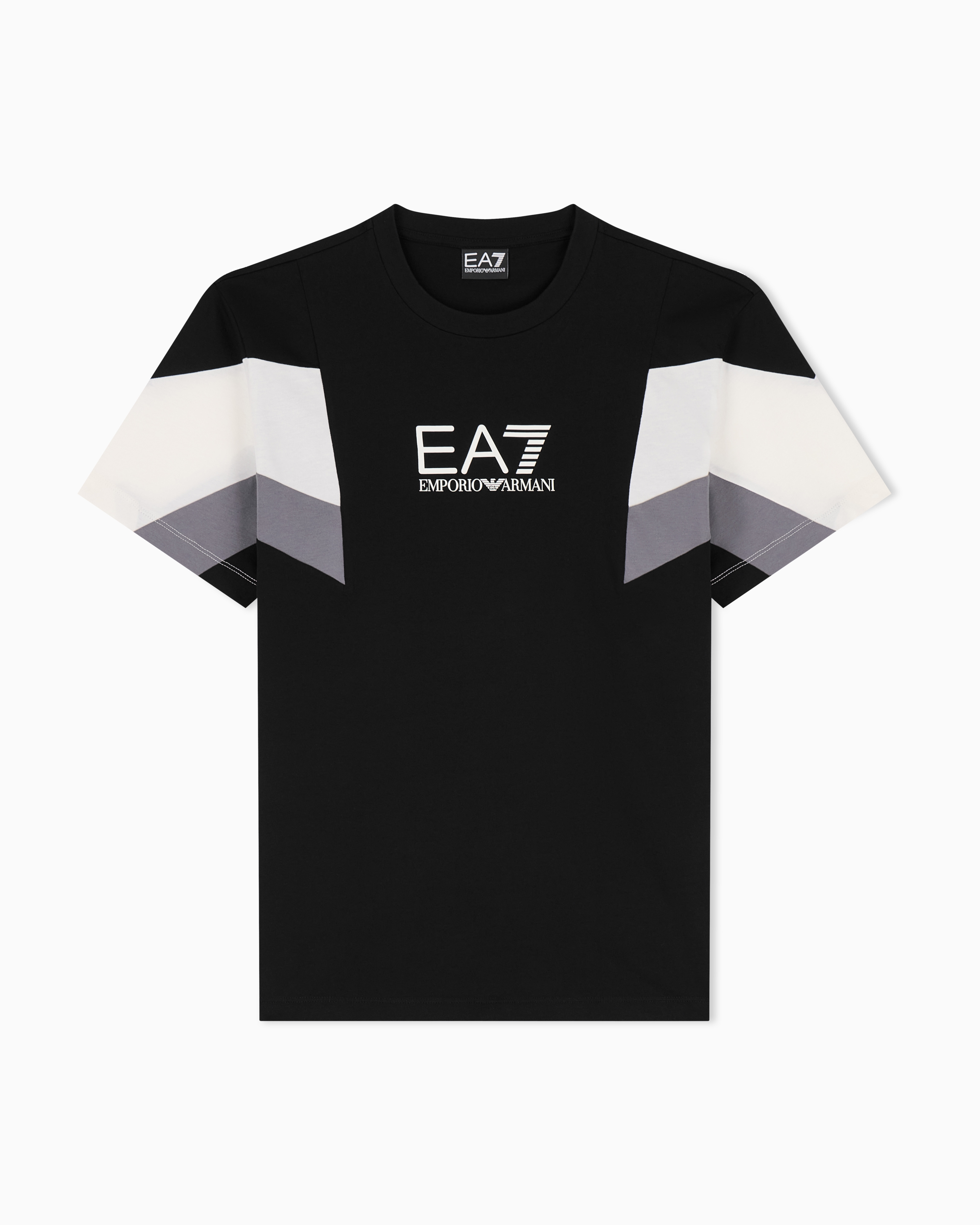 Ea7 Black Summer Block Cotton Jersey Crew-Neck T-Shirt