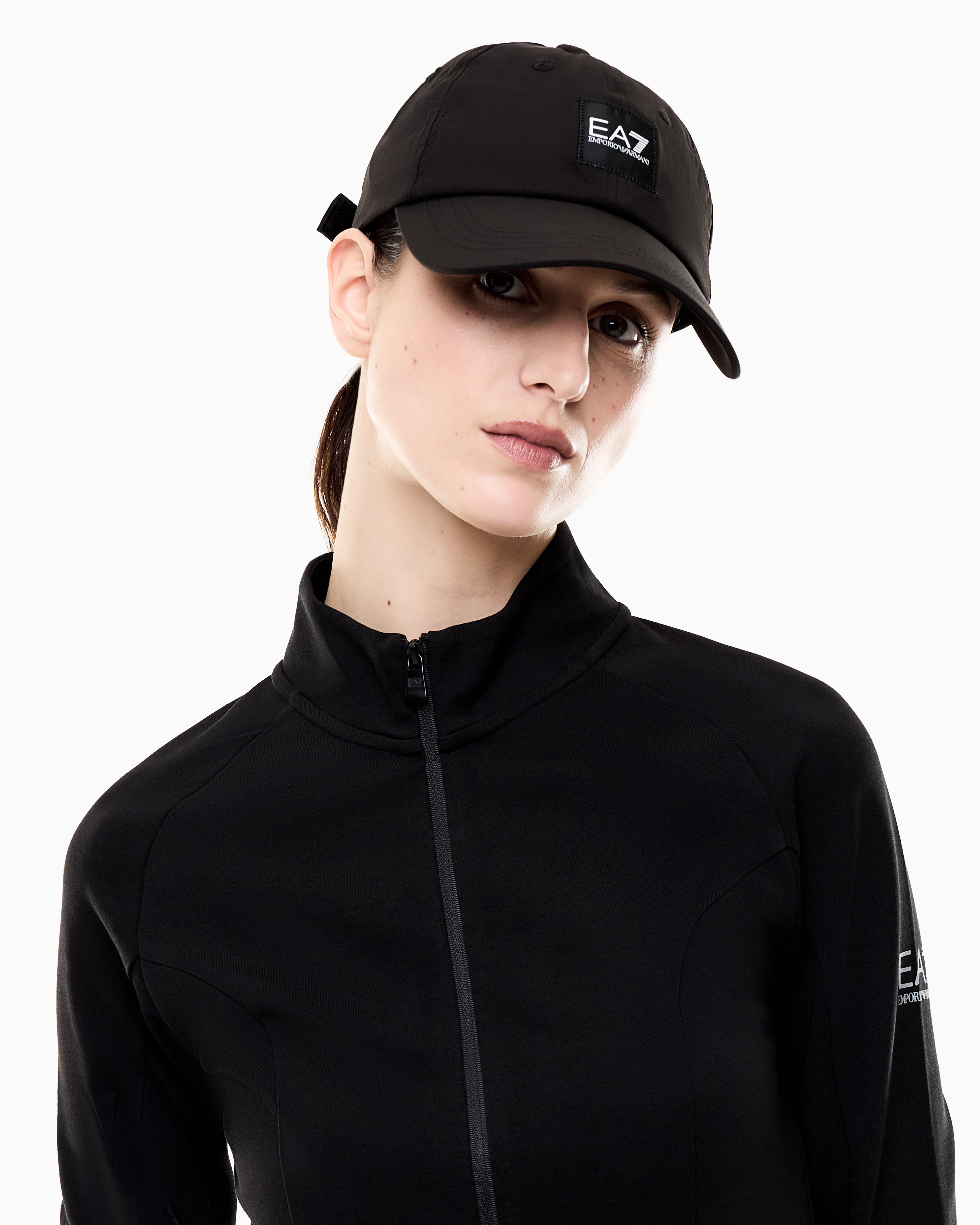 Ea7 Cotton-blend Baseball Cap In Neutral