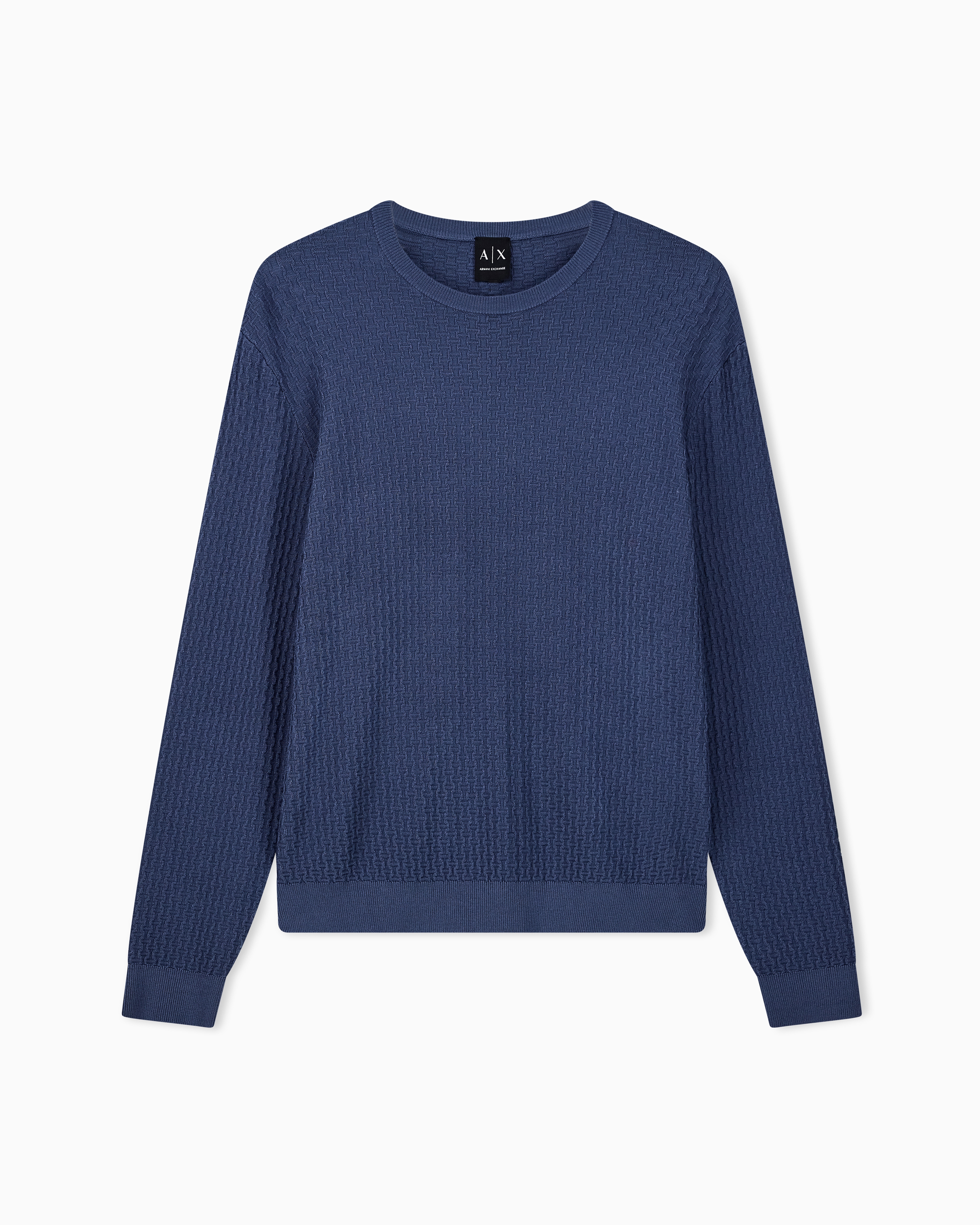 Armani Exchange Light Blue Regular Fit Pullover Viscose Blend