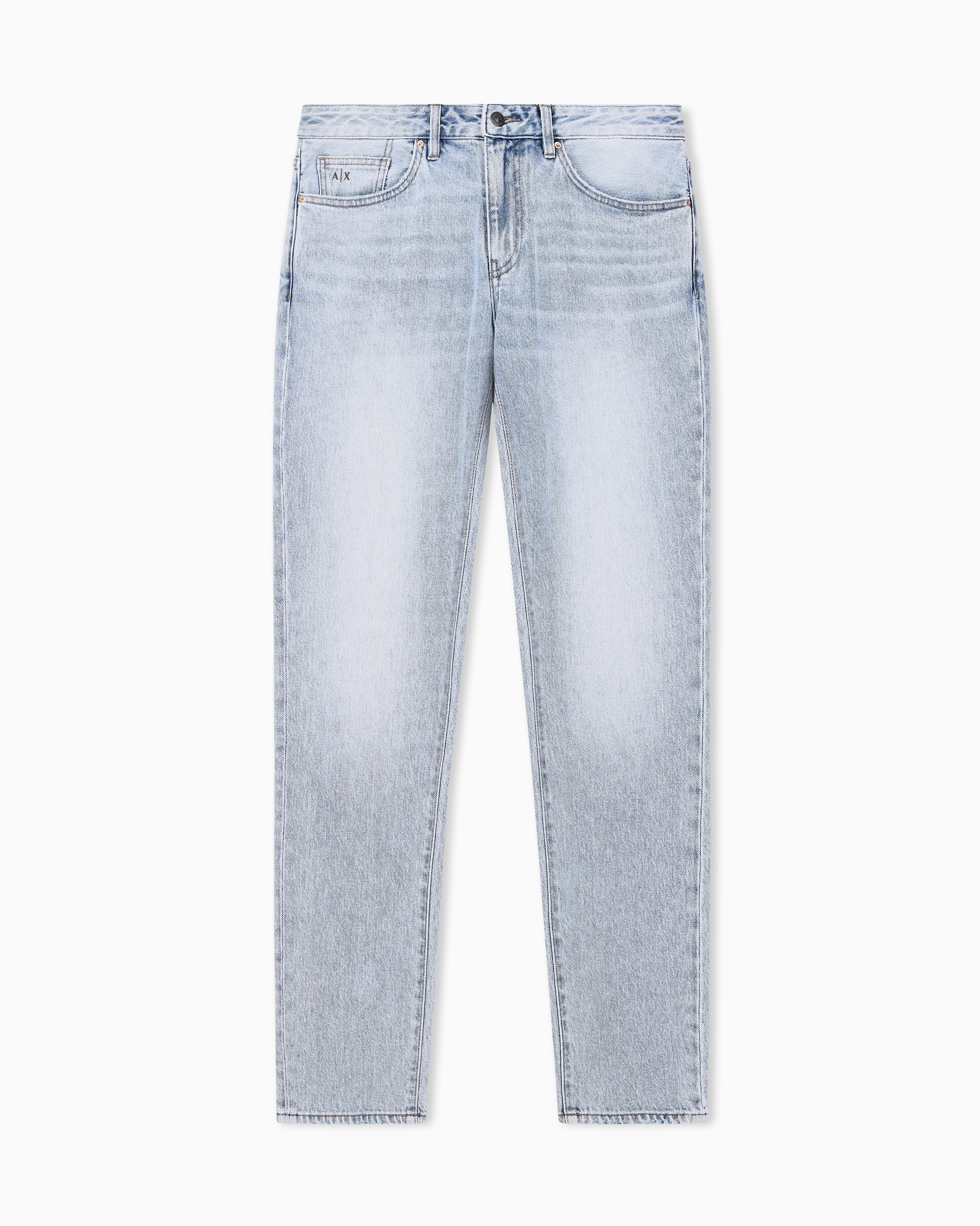 Armani Exchange Blue Slim Fit 5 Pockets Pant In Denim Stretch