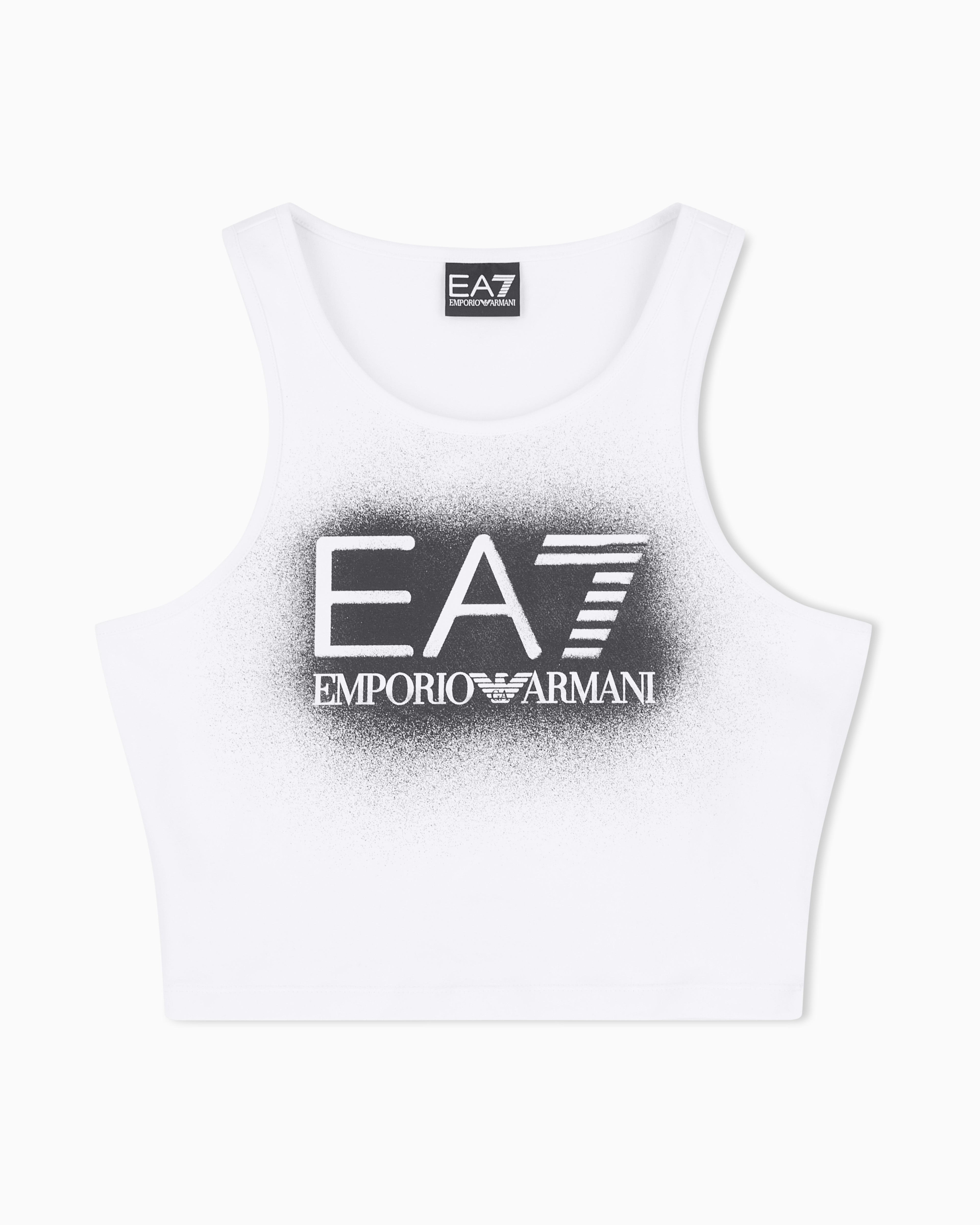 Ea7 White Top Visibility In Stretch Jersey