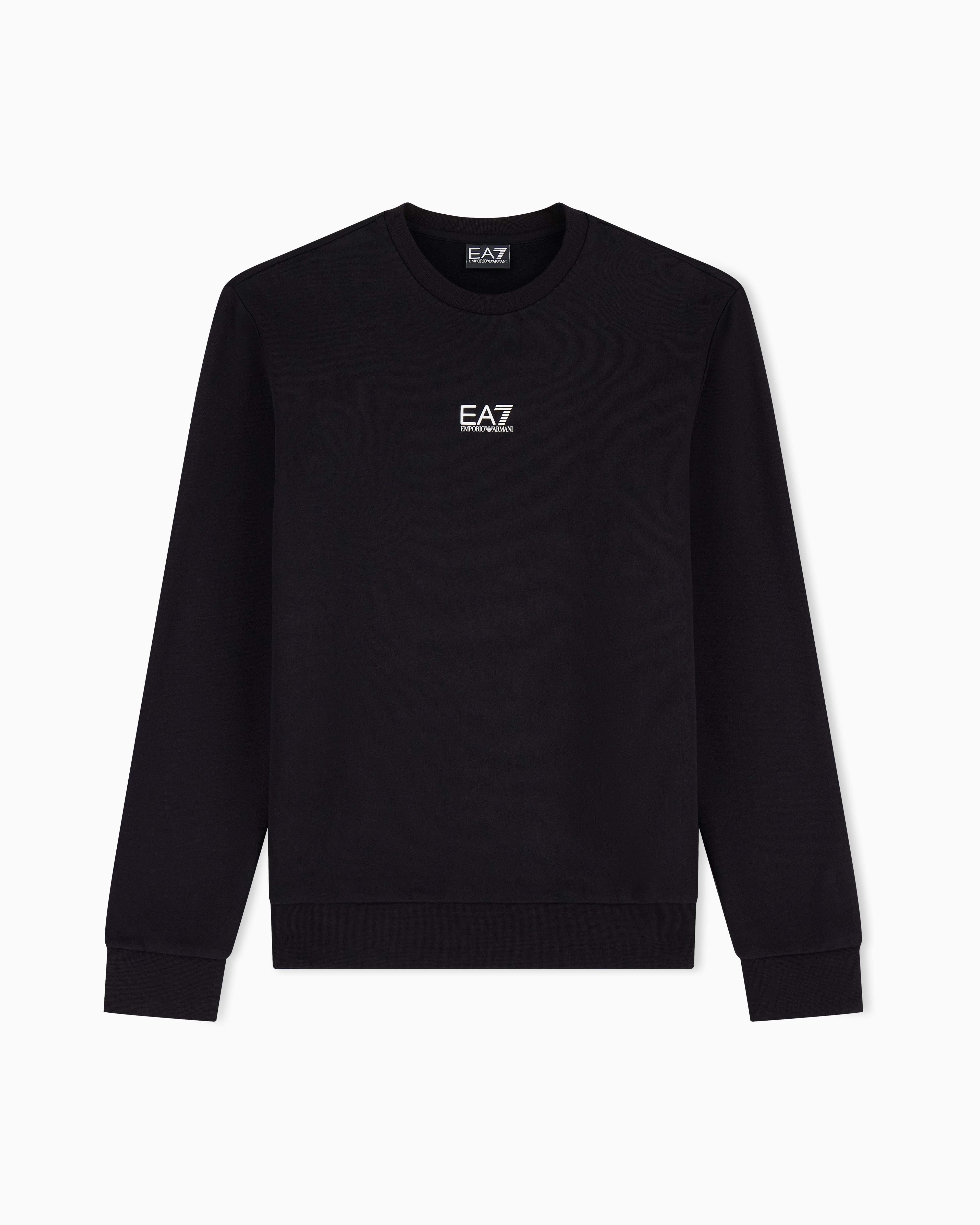 Ea7 Black Core Identity Cotton-Blend Crew-Neck Sweatshirt