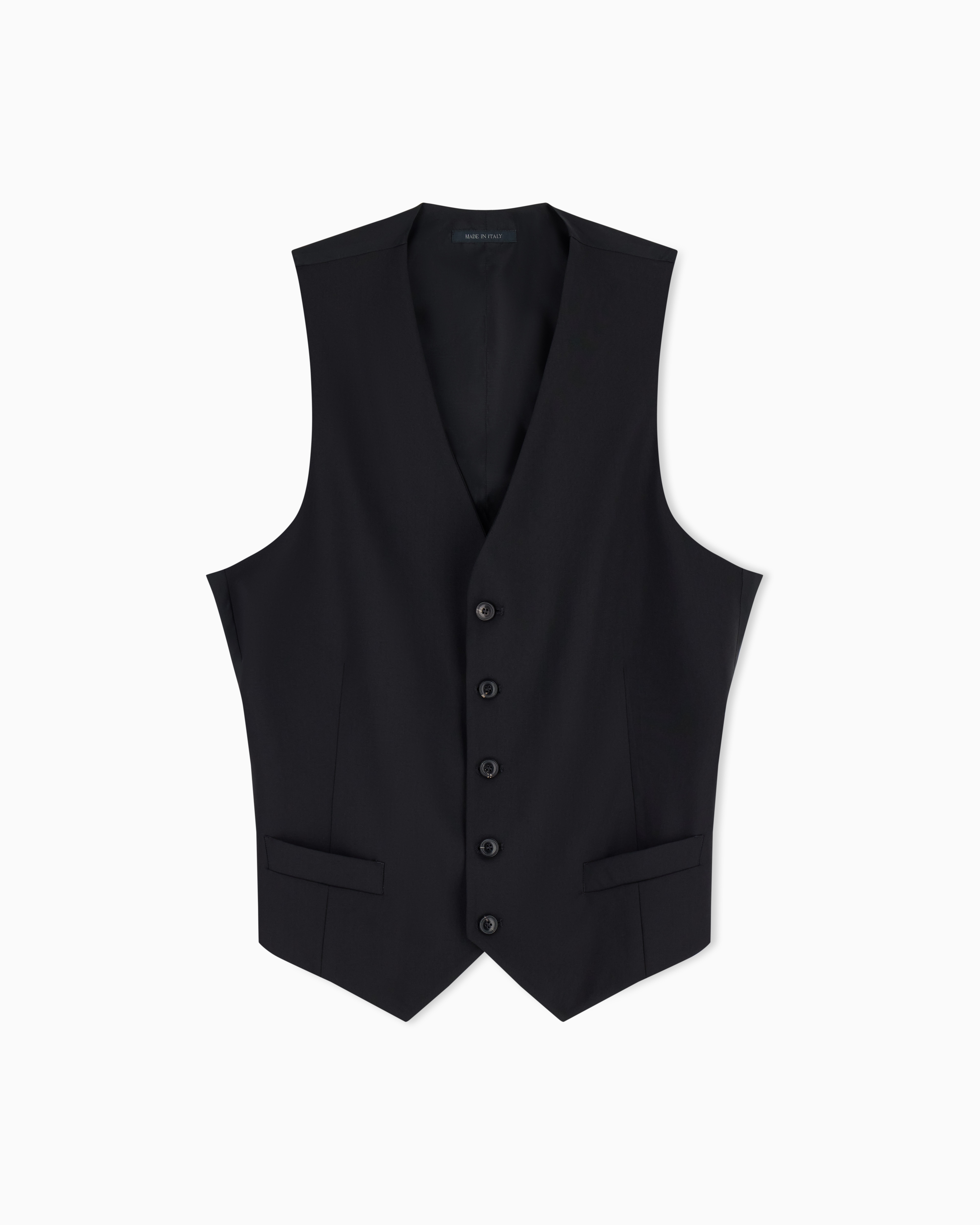 Giorgio Armani Gilet Monopetto In Lana Vergine