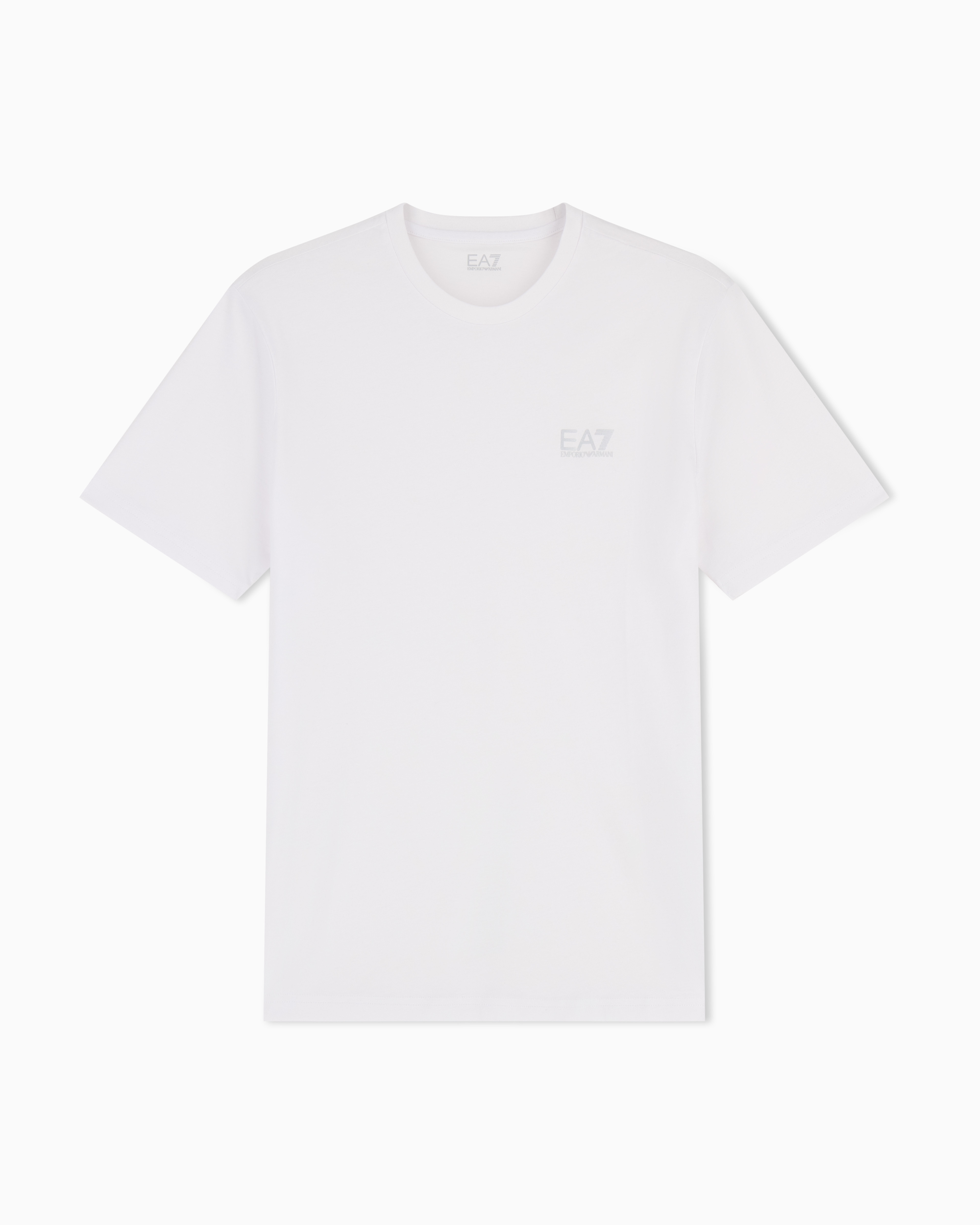 Ea7 White Pima Cotton Core Identity T-Shirt