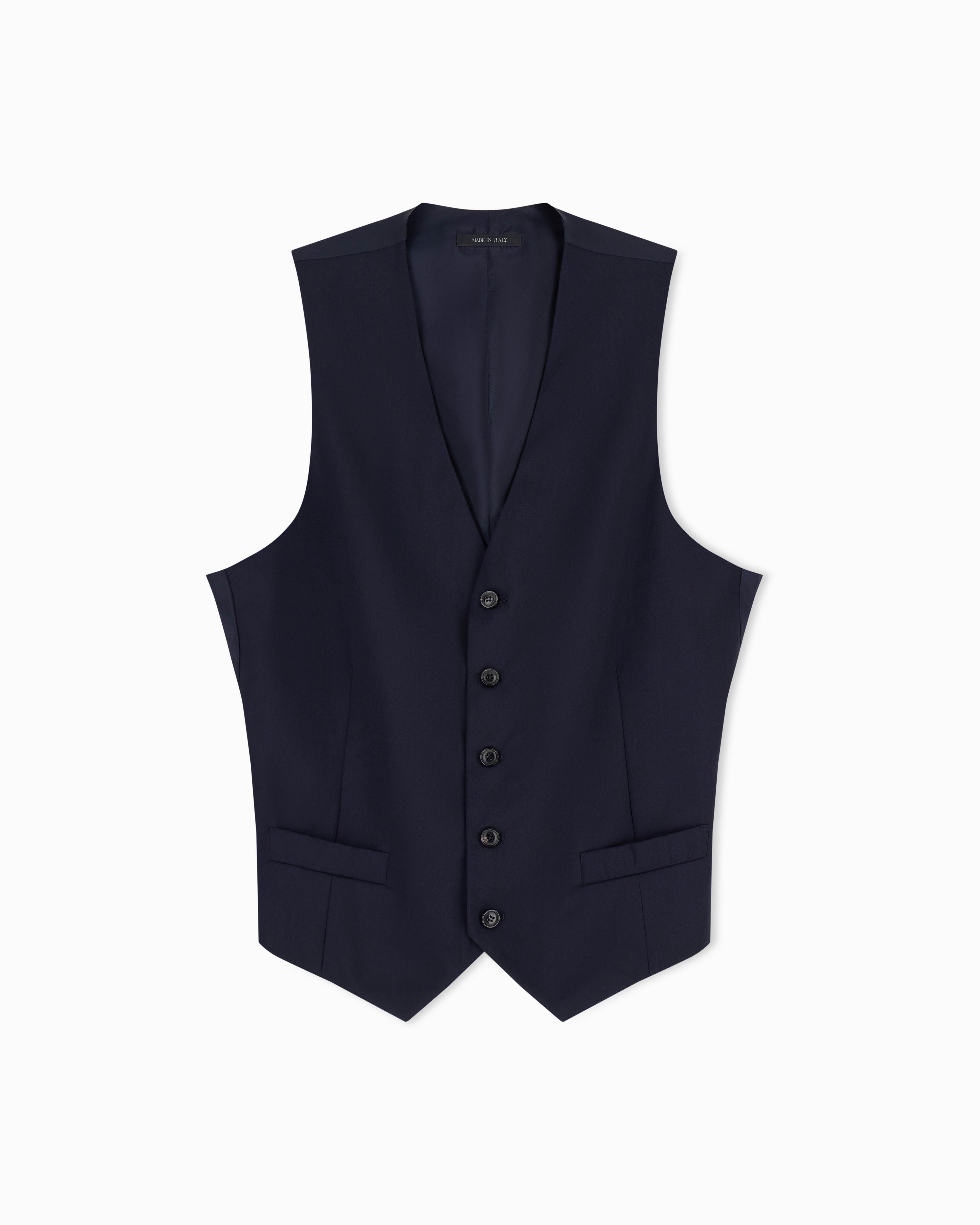 Giorgio Armani Gilet Monopetto In Lana Vergine