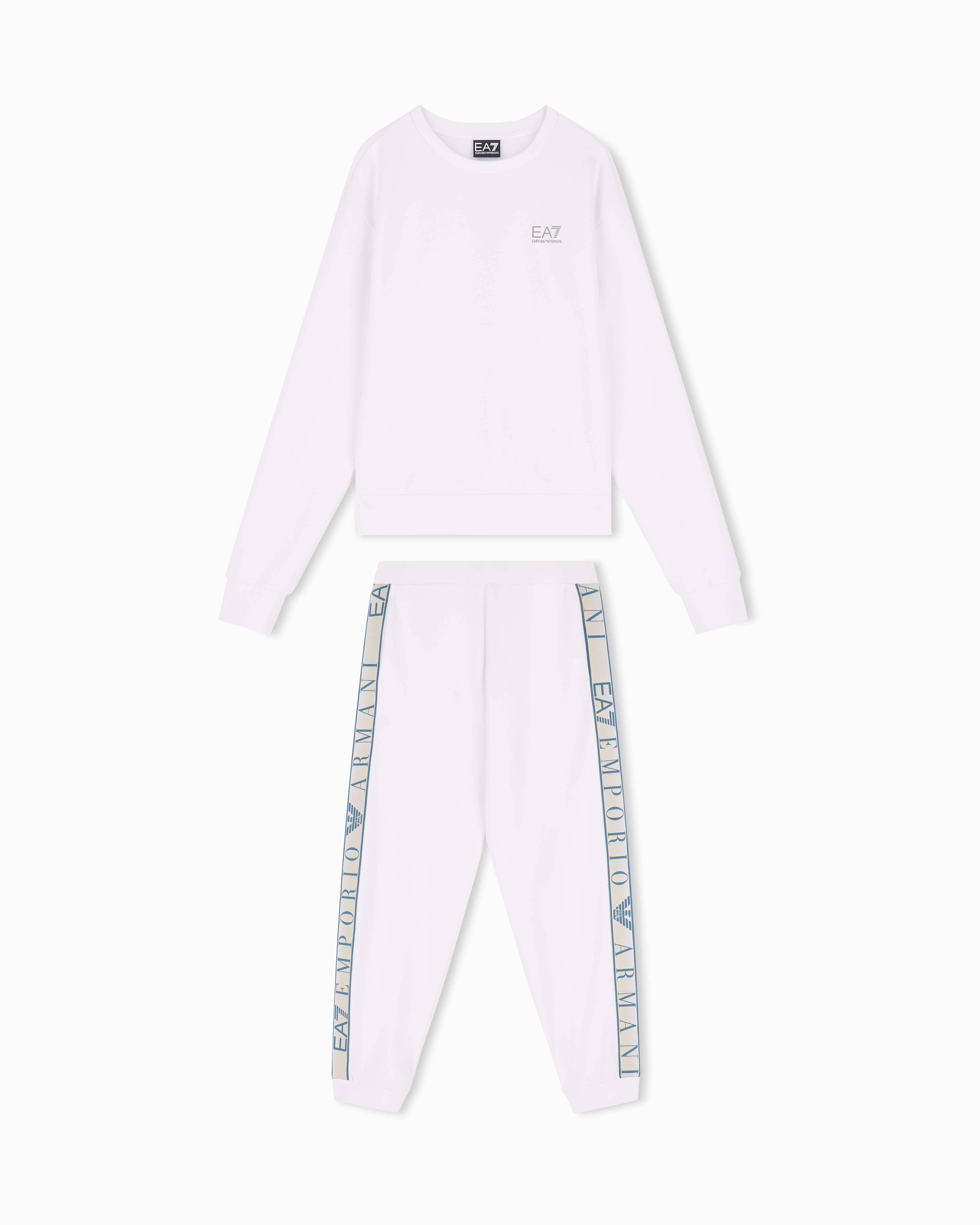 Ea7 White Asv Dynamic Athlete Tracksuit In Natural Ventus7 Technical Fabric