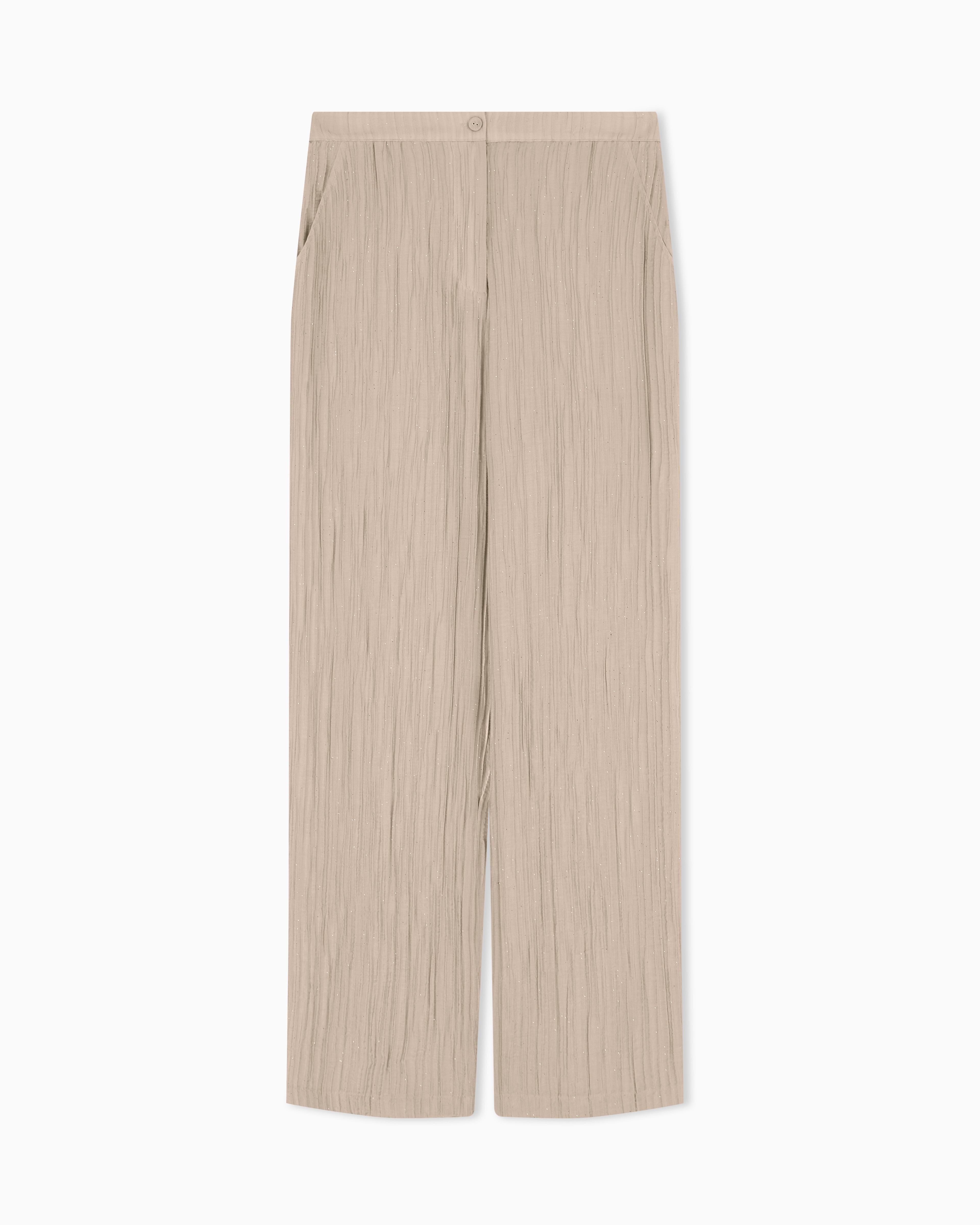 Emporio Armani Beige Sparkling, Pleated Crepon Trousers