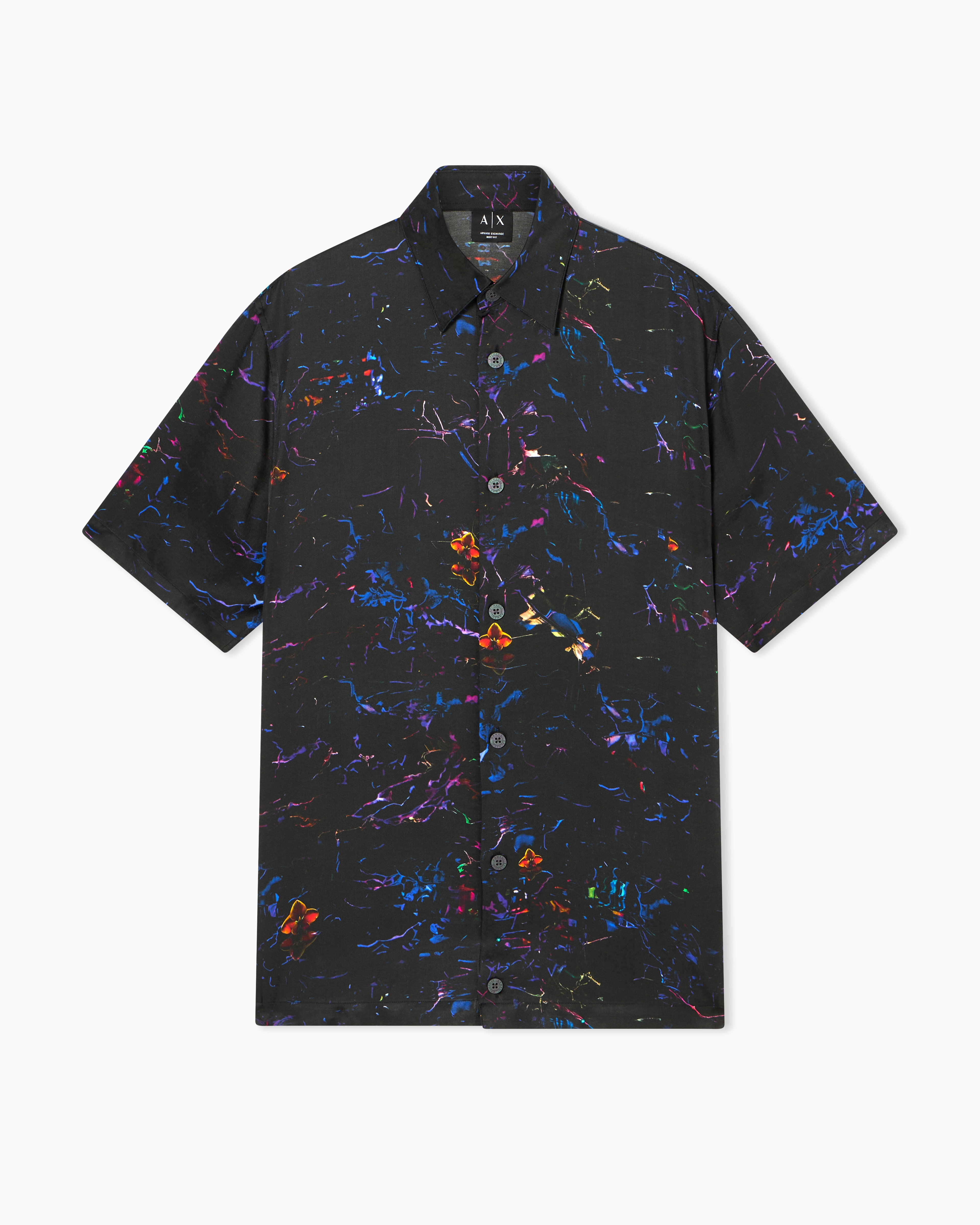 Armani Exchange Black Viscose Twill Shirt