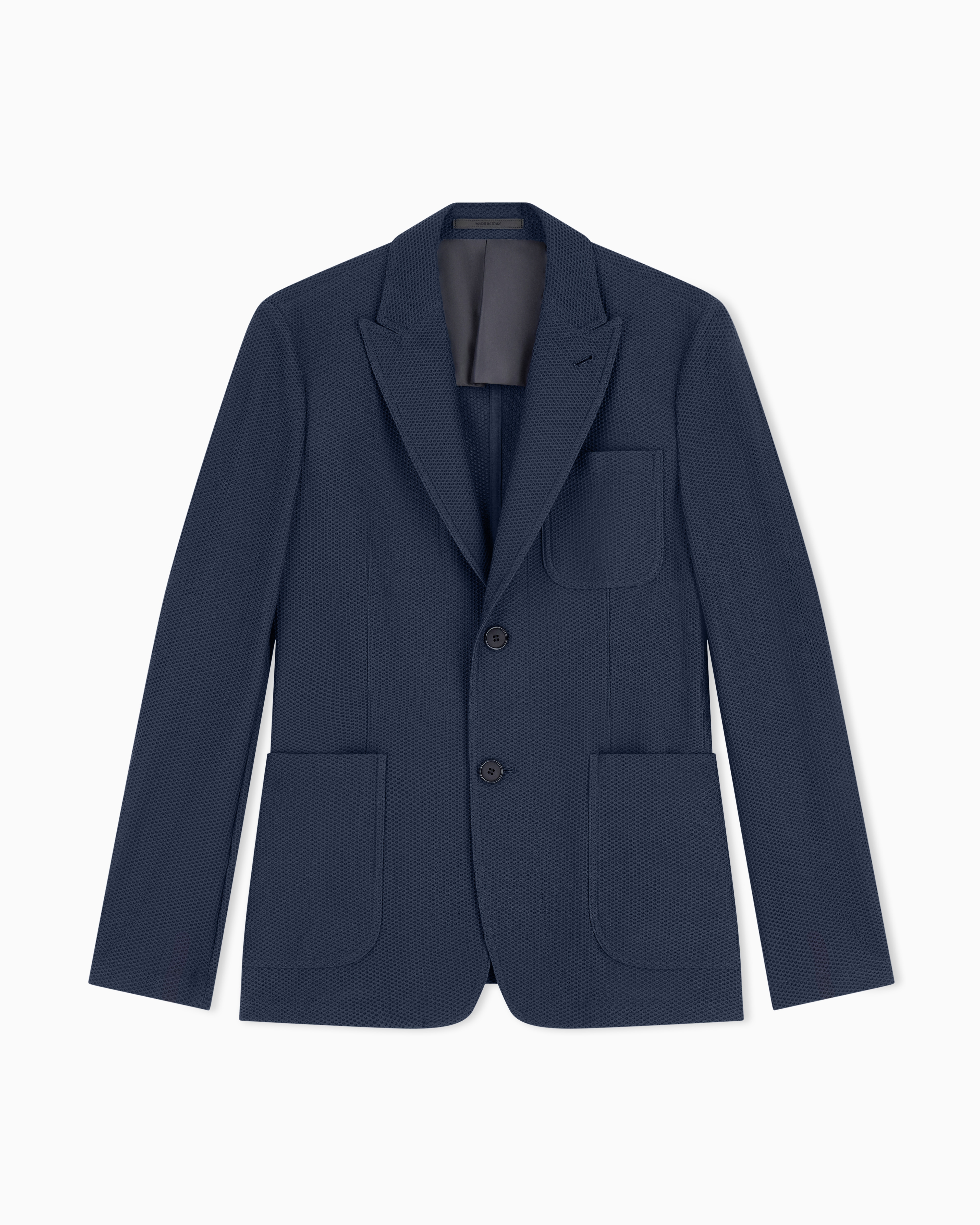 【極美品】EMPORIO ARMANI ストレッチ ワッフルトラベルジャケット アイコン シングルブレストジャケット テクニカルワッフルファブリック