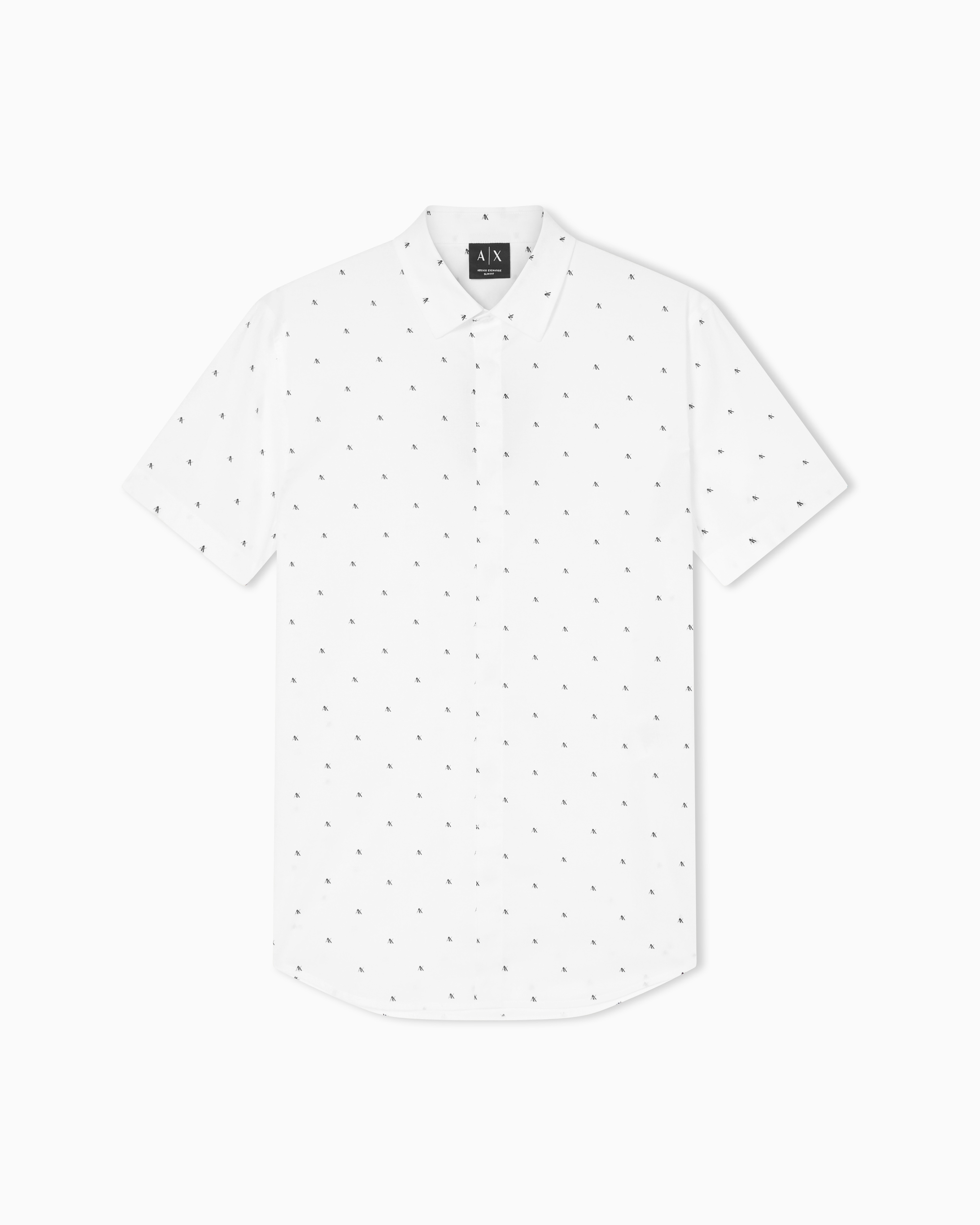 Armani Exchange White Slim Fit Shirt In Stretch Poplin