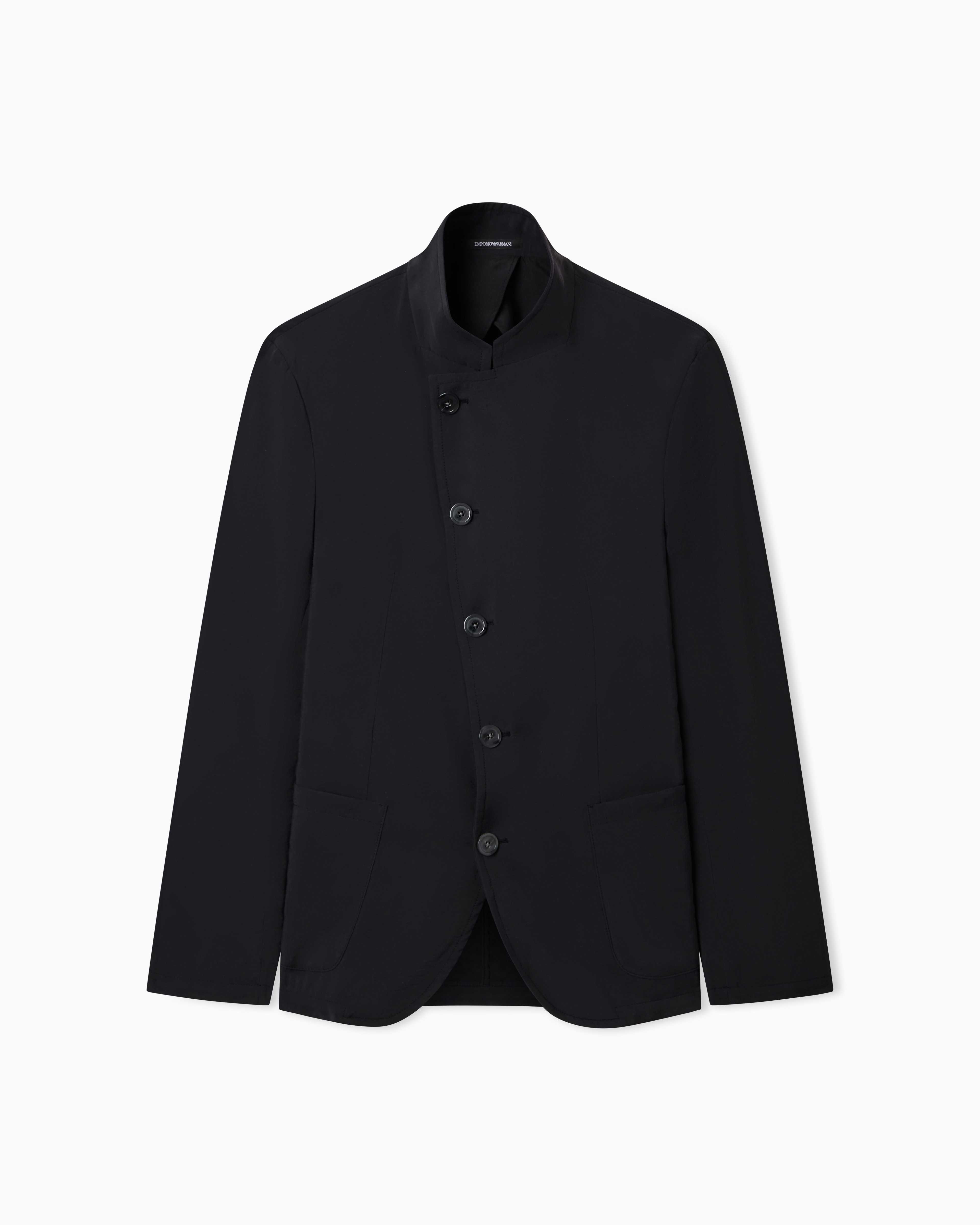 Emporio Armani Pesca Giacca Collo Guru Con Allacciatura Decentrata In Tela Mano Icon