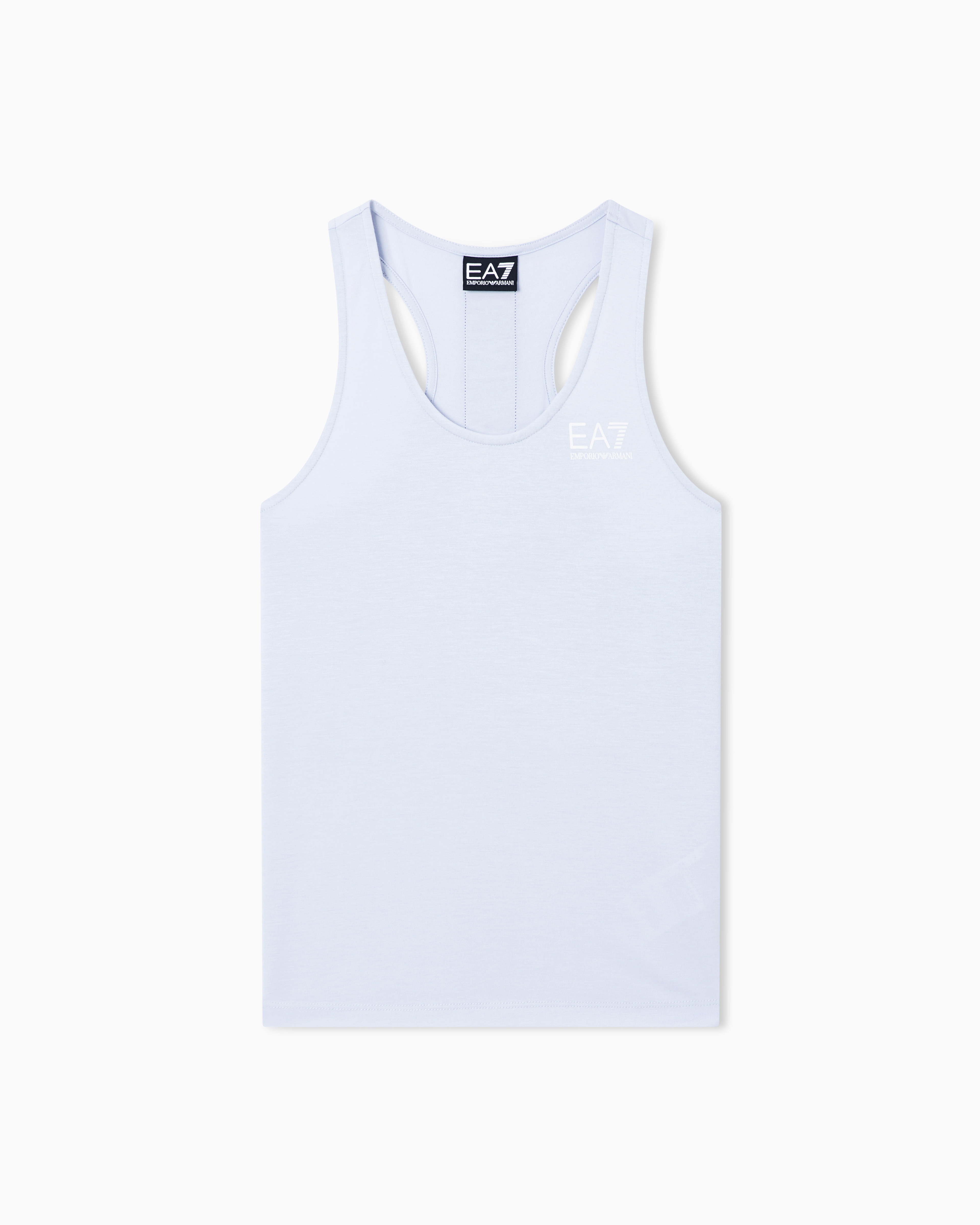 Ea7 Light Blue Dynamic Athlete Tank Top In Natural Ventus7 Technical Fabric