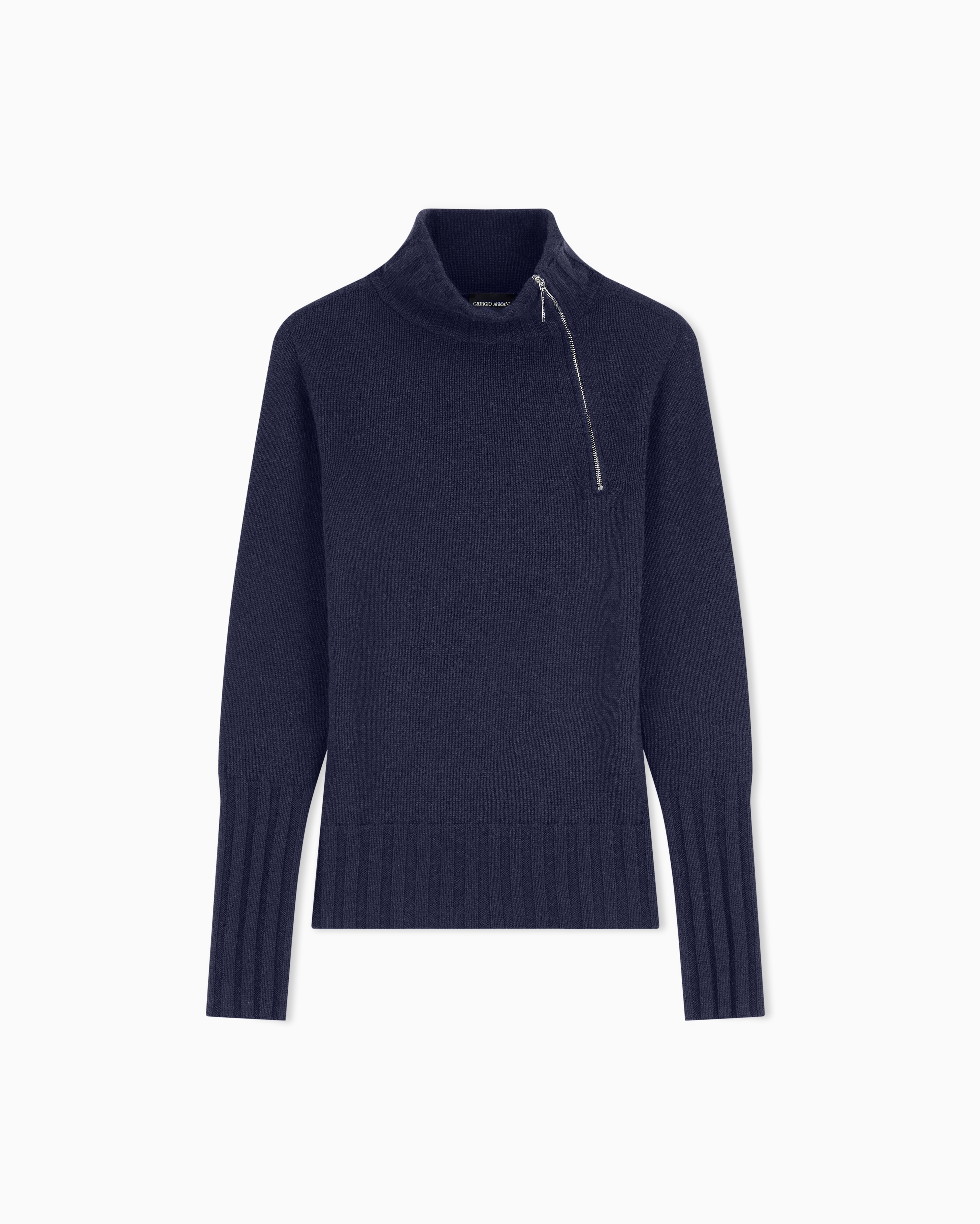 Giorgio Armani Navy Blue Pure Cashmere Turtleneck Sweater