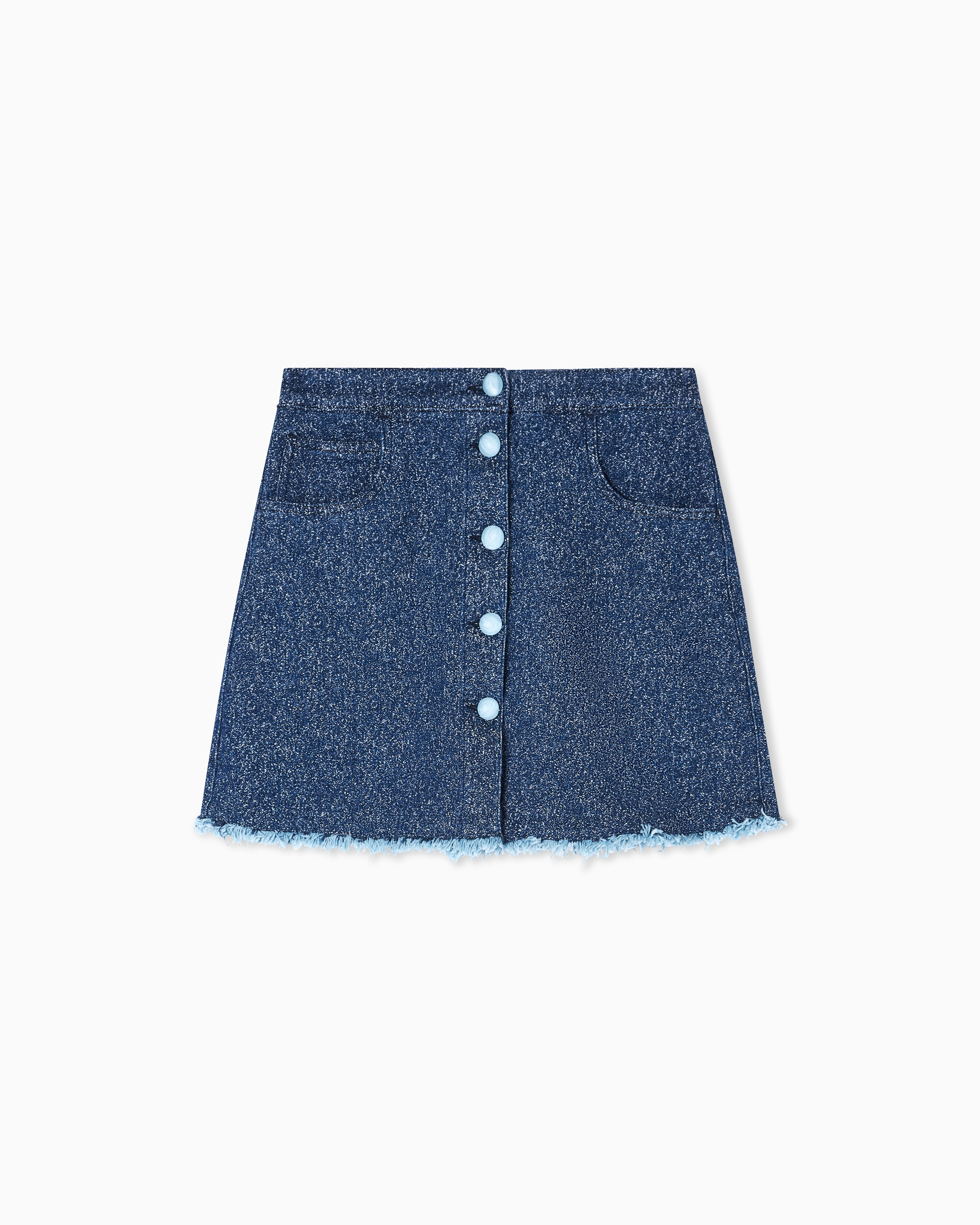 Emporio Armani Blue Speckled Denim Miniskirt