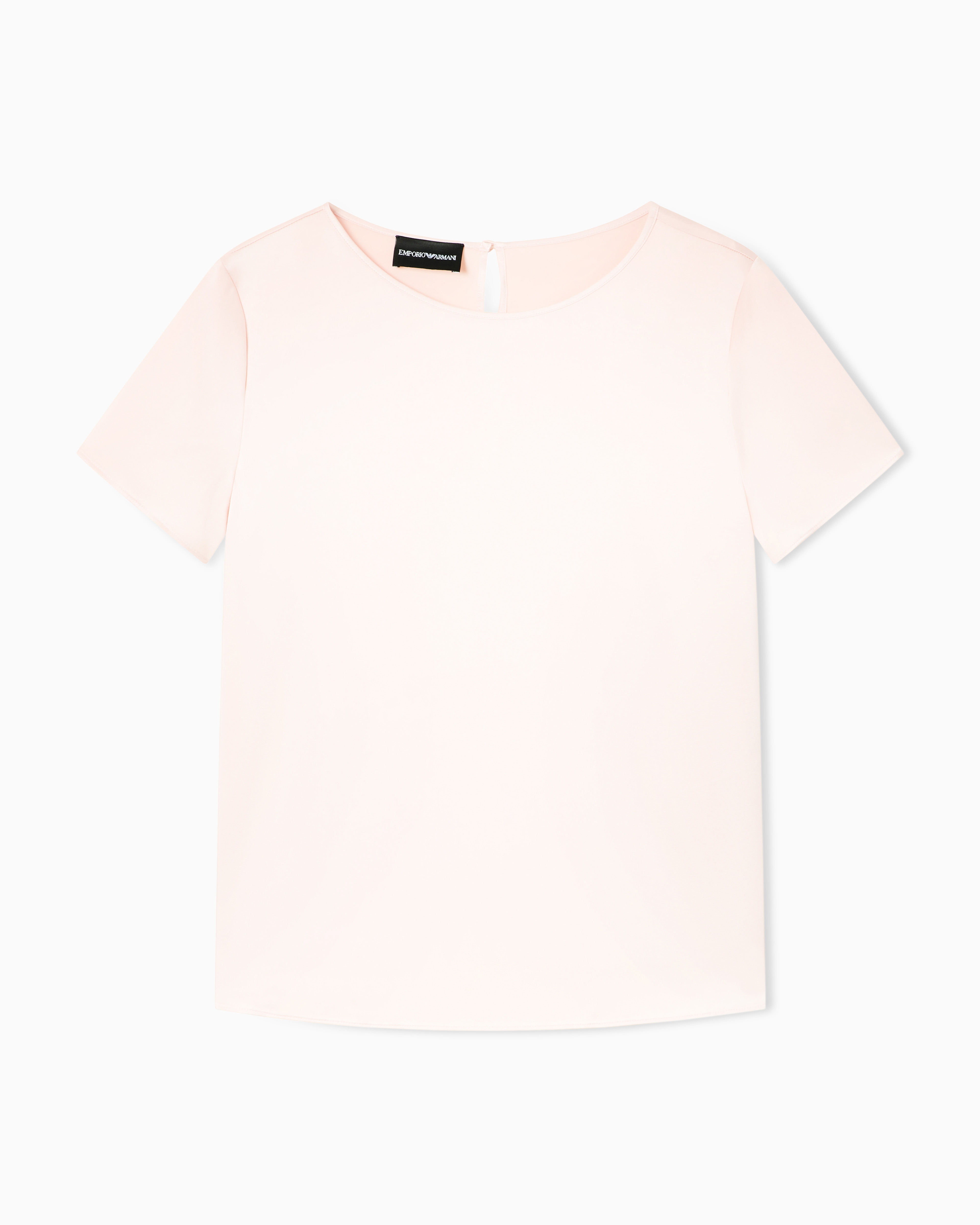 Emporio Armani Pink Satin Blouse In A Silk Blend With Short Sleeves Essential