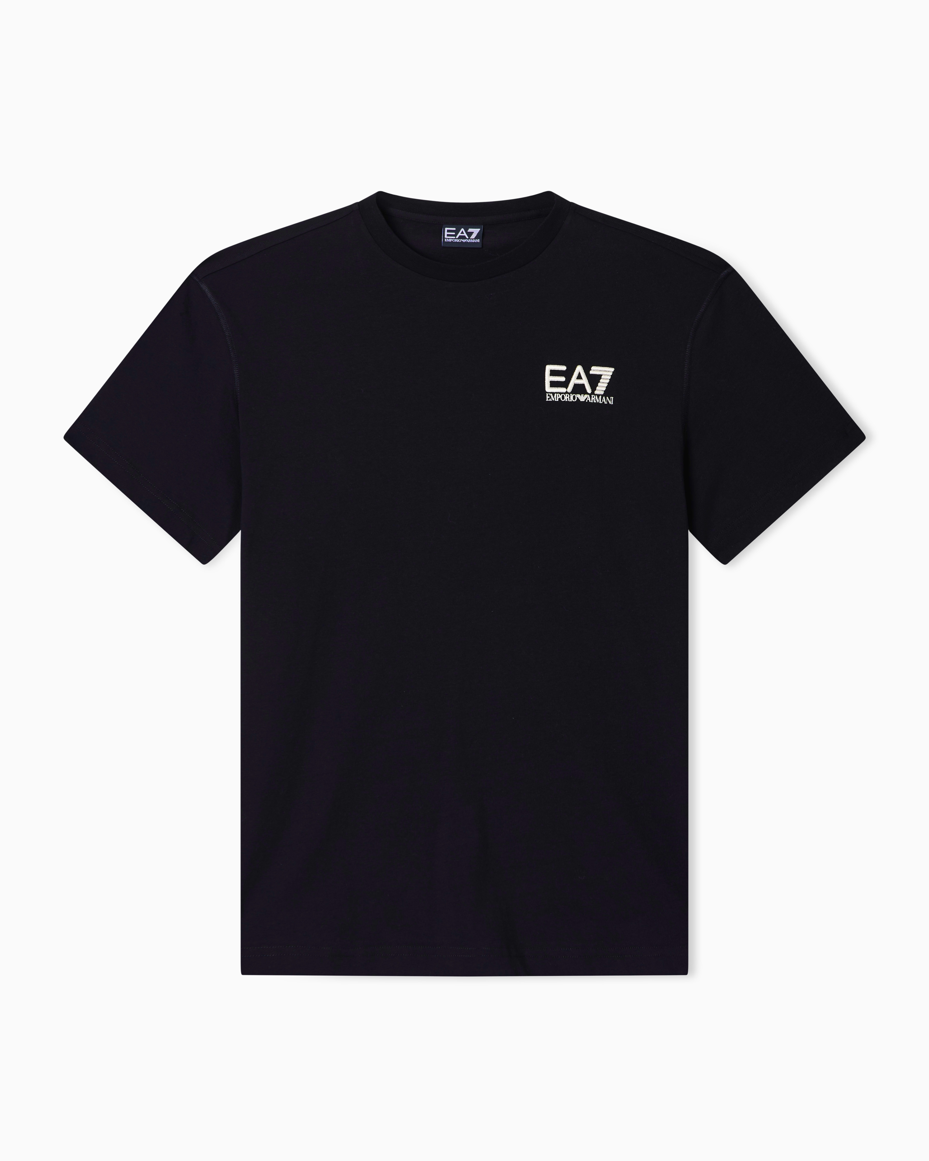 Ea7 Black Graphic Series Cotton Jersey T-Shirt