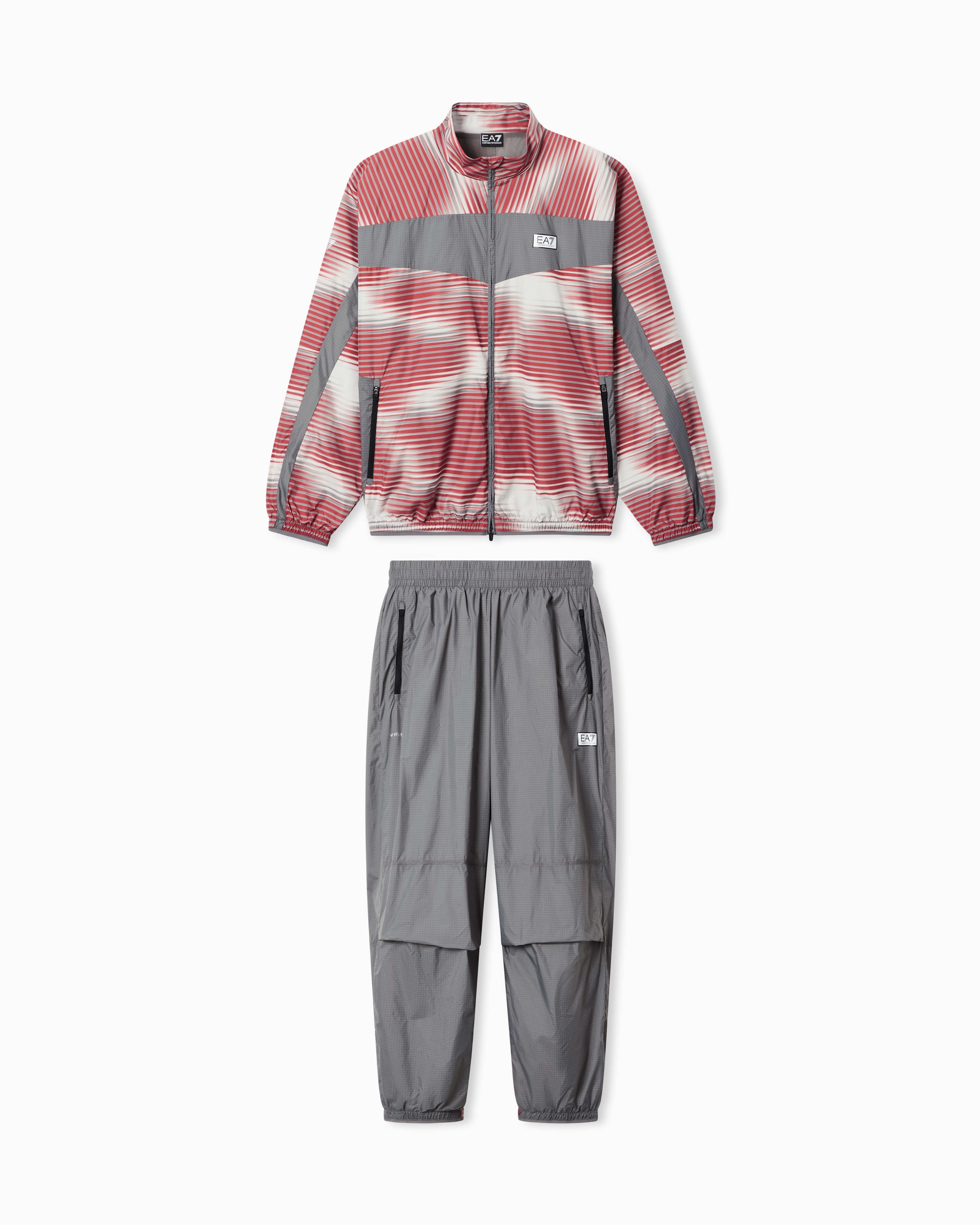 Ea7 Two-Tone Dynamic Athlete Tracksuit In Ventus7 Technical Fabric With Print