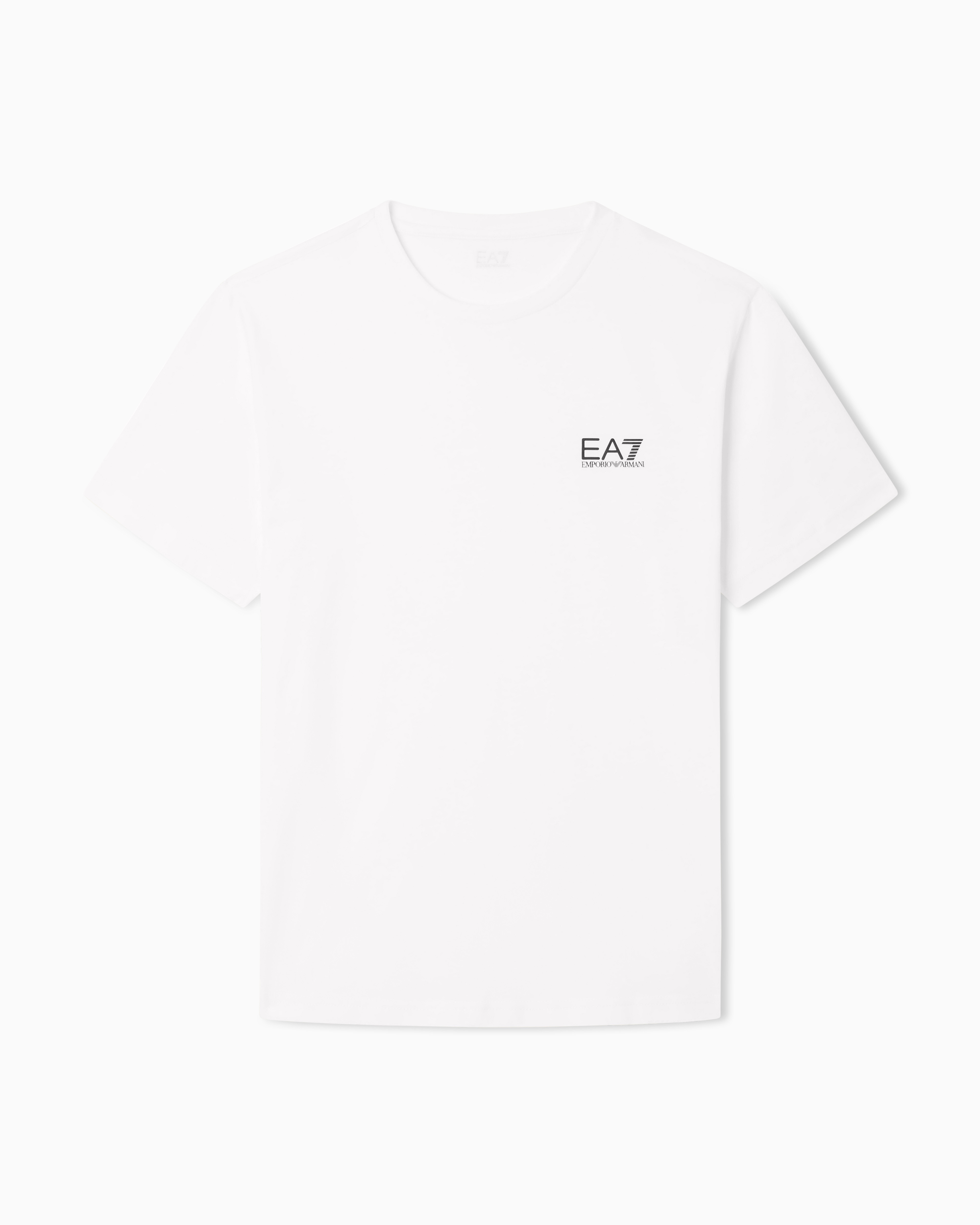 Ea7 White Pima Cotton Core Identity T-Shirt
