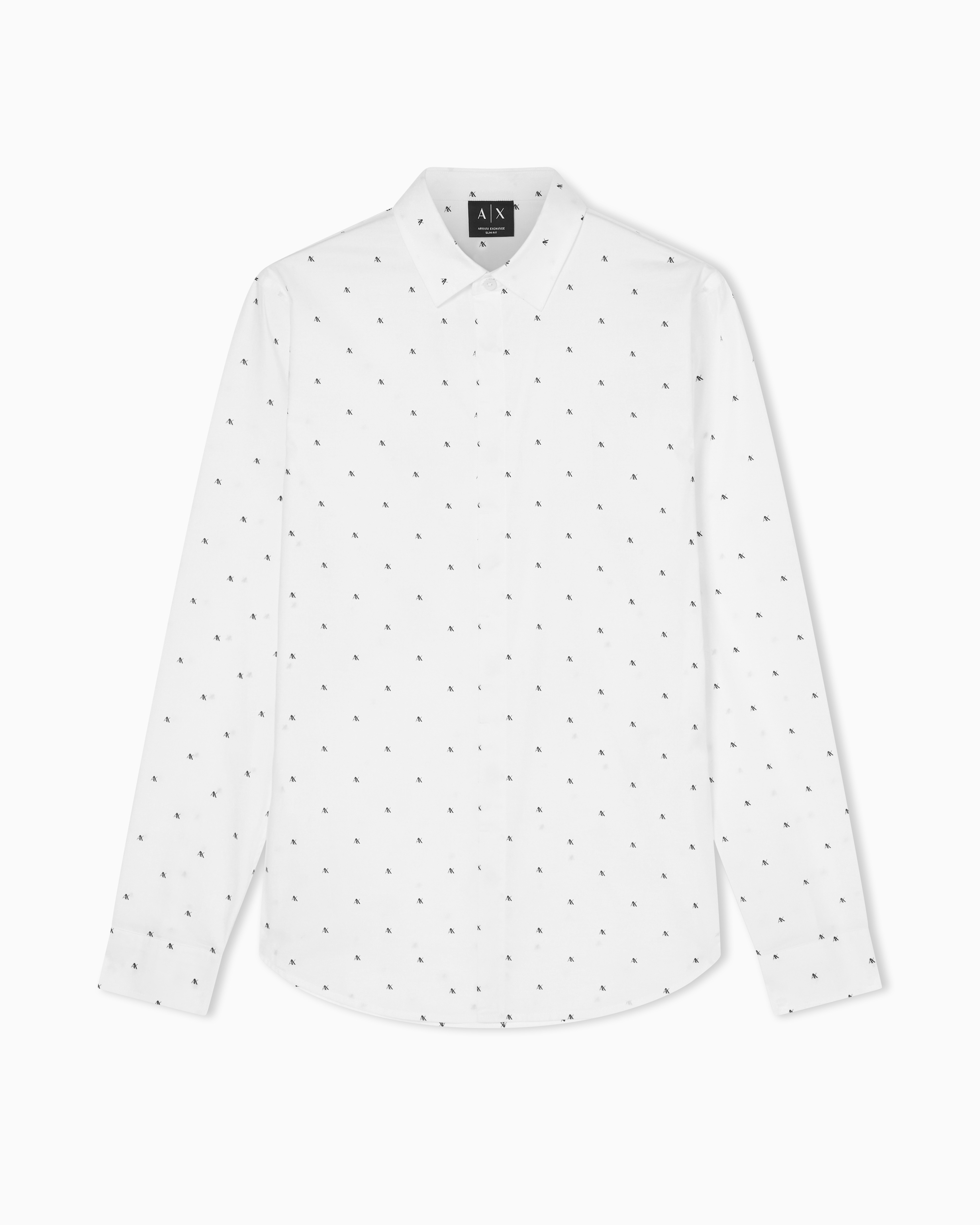 Armani Exchange White Slim Fit Stretch Poplin Shirt
