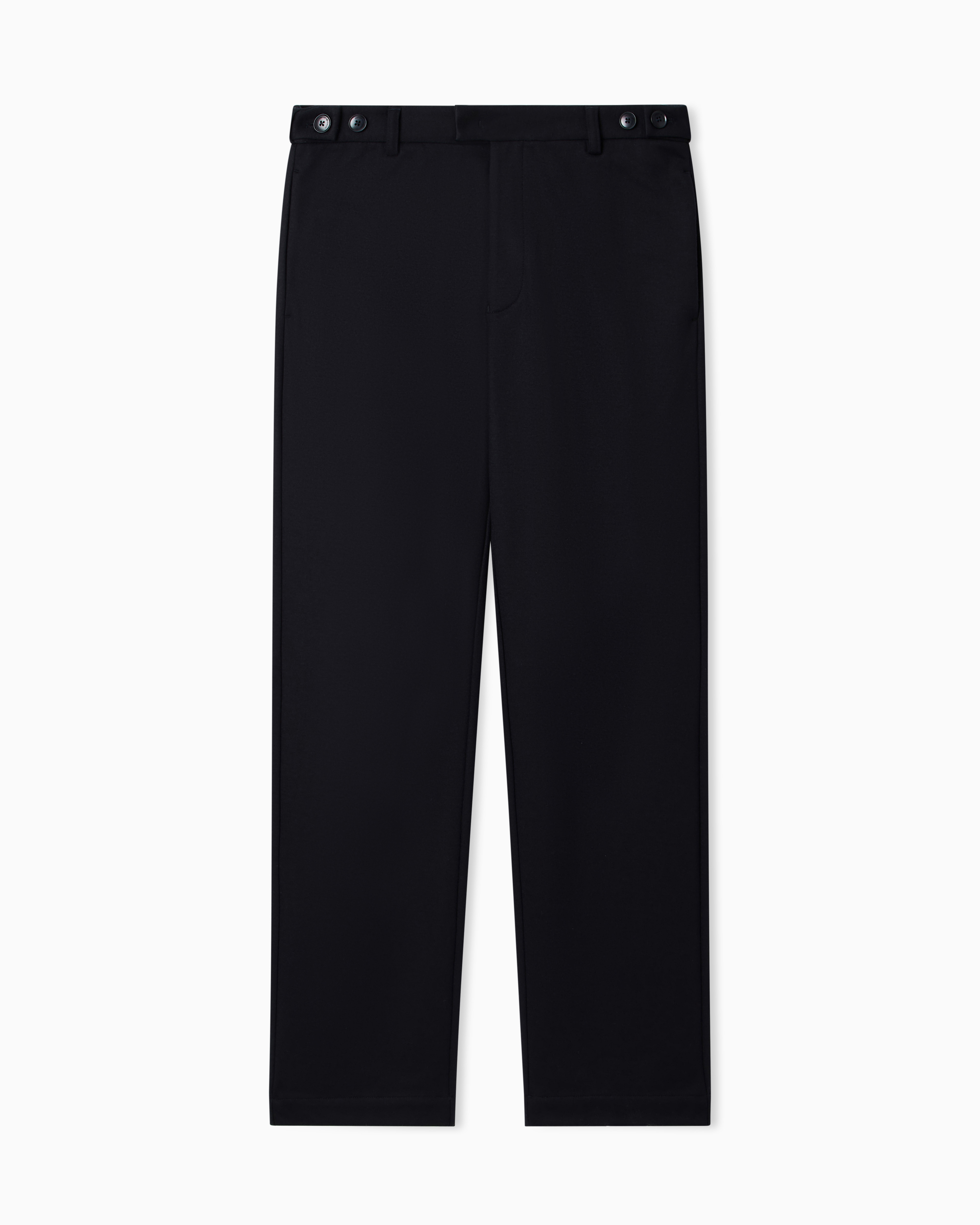 Emporio Armani Navy Blue Icon Wool-Blend Trousers