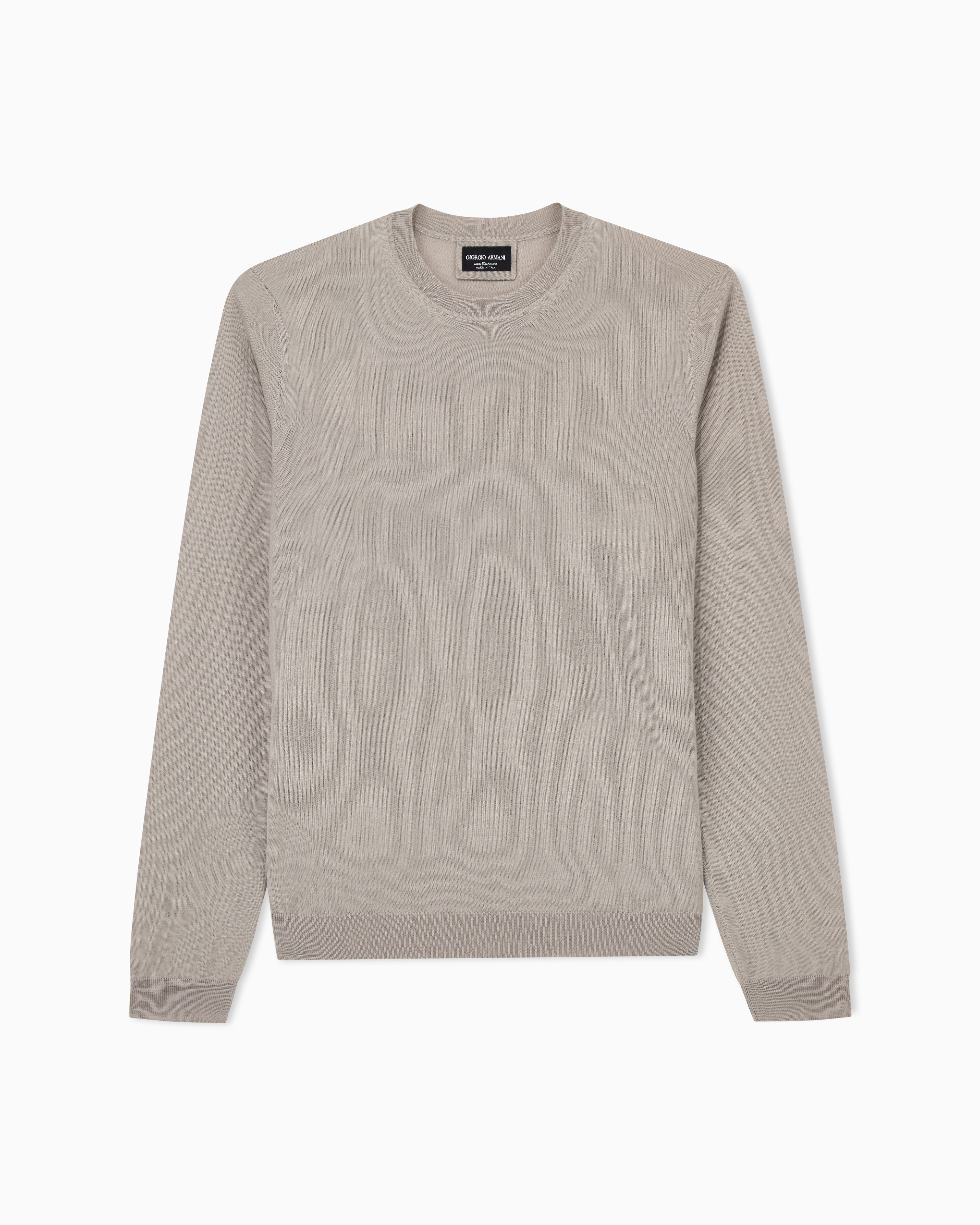 Giorgio Armani Grey Cashmere Crew-Neck Jumper