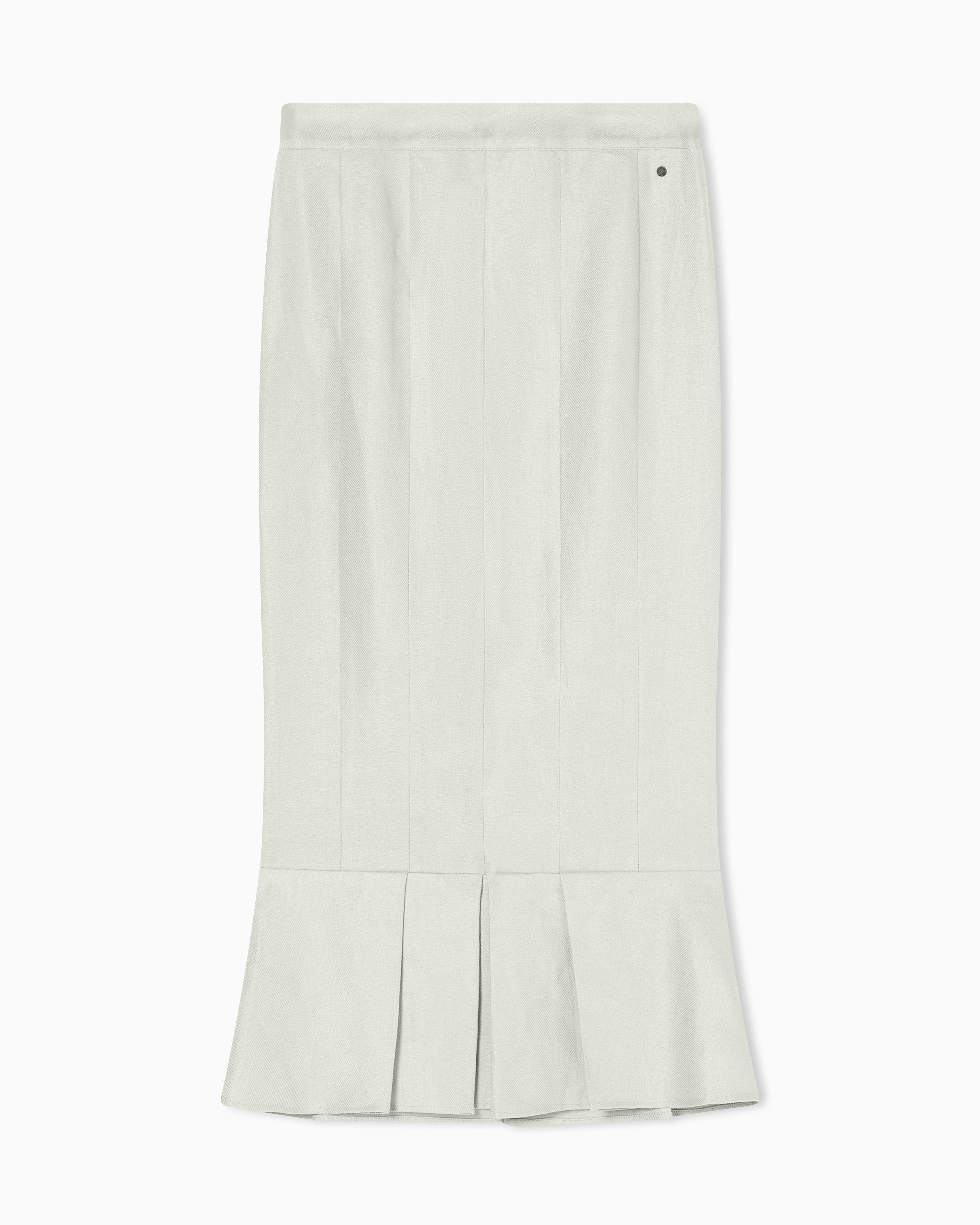 Armani Exchange Beige Linen Twill Midi Skirt