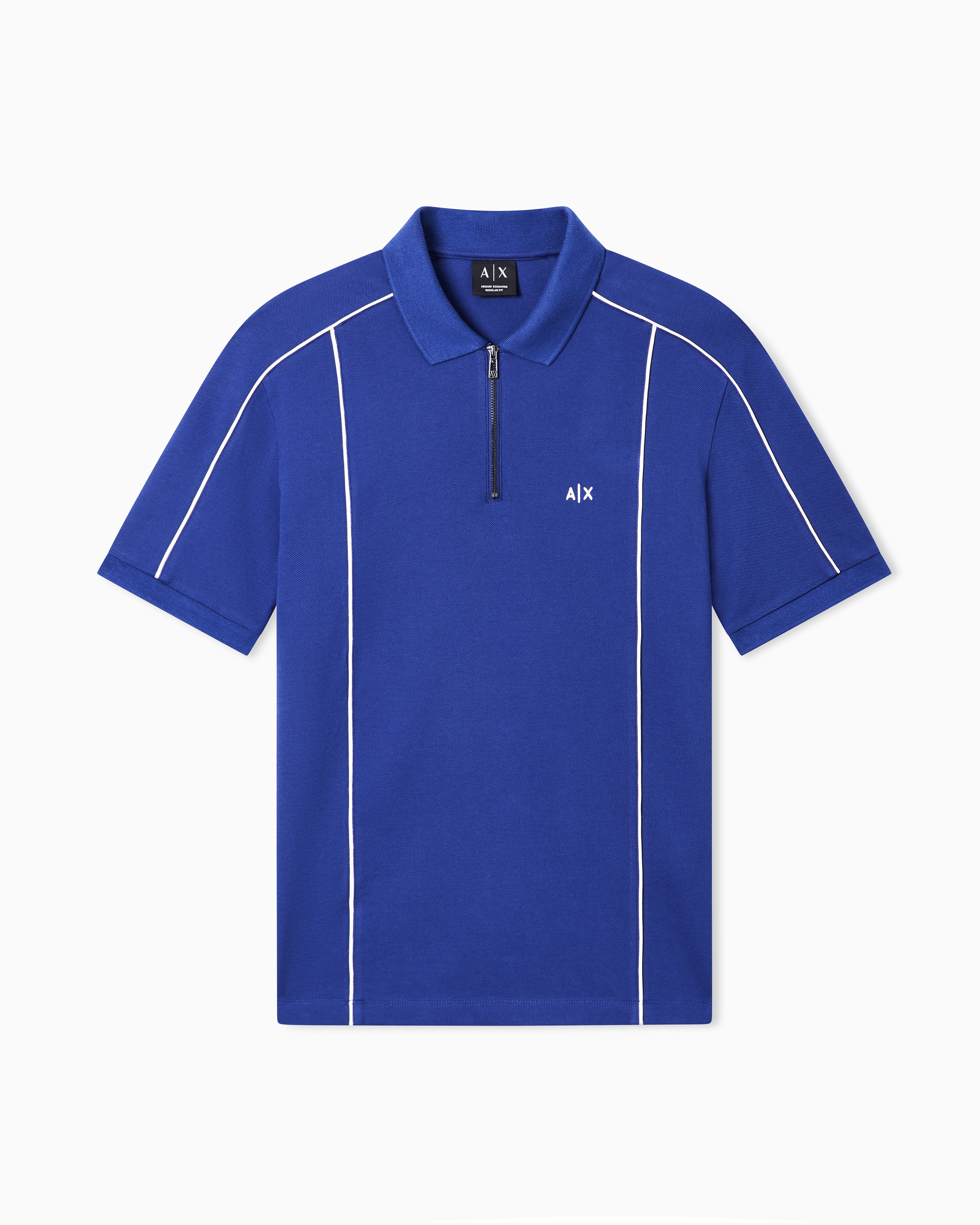 Armani Exchange Men's Blue Classic Cotton Piqué Polo Shirt