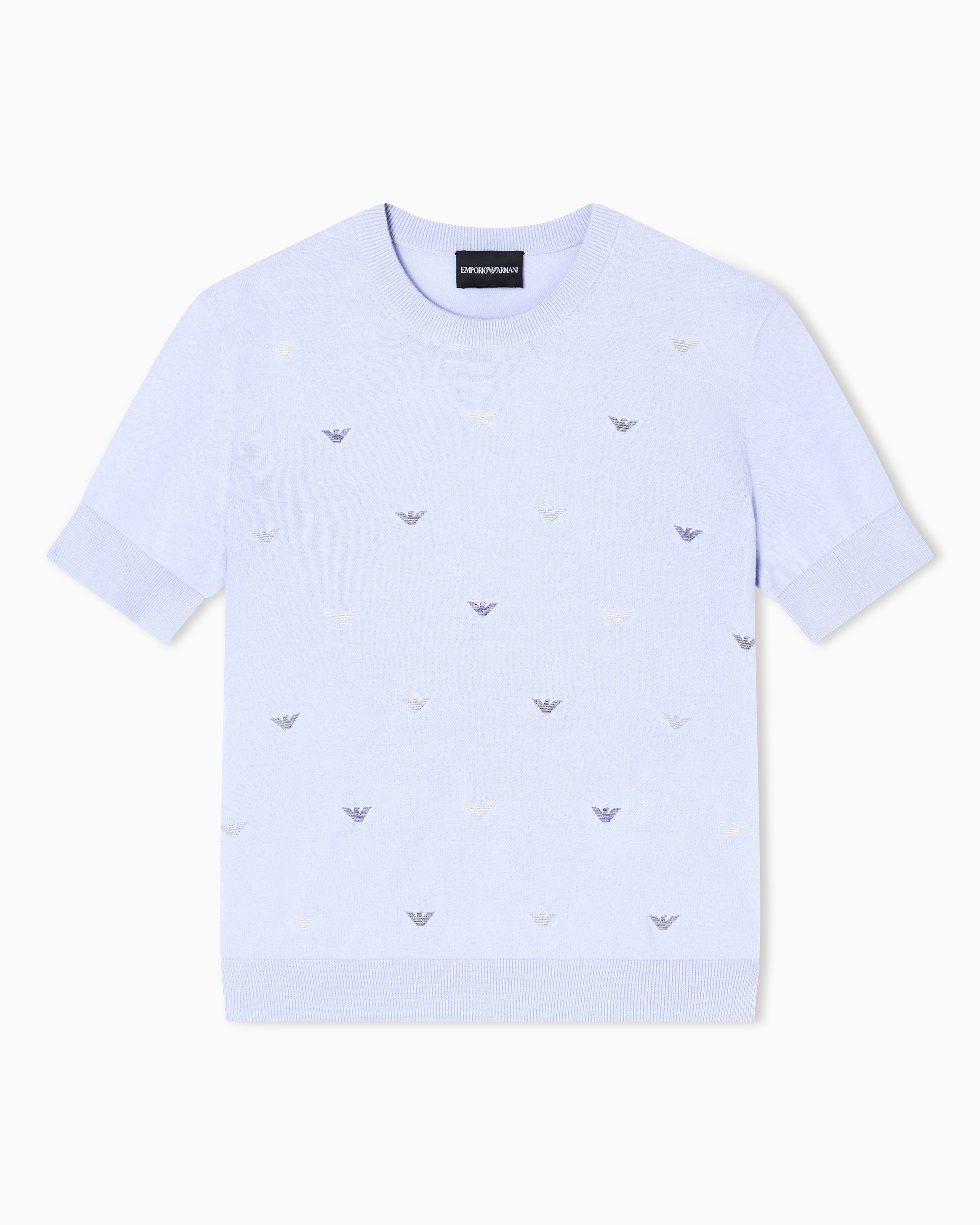 Emporio Armani Maglia Con Ricamo Micro Aquile All Over