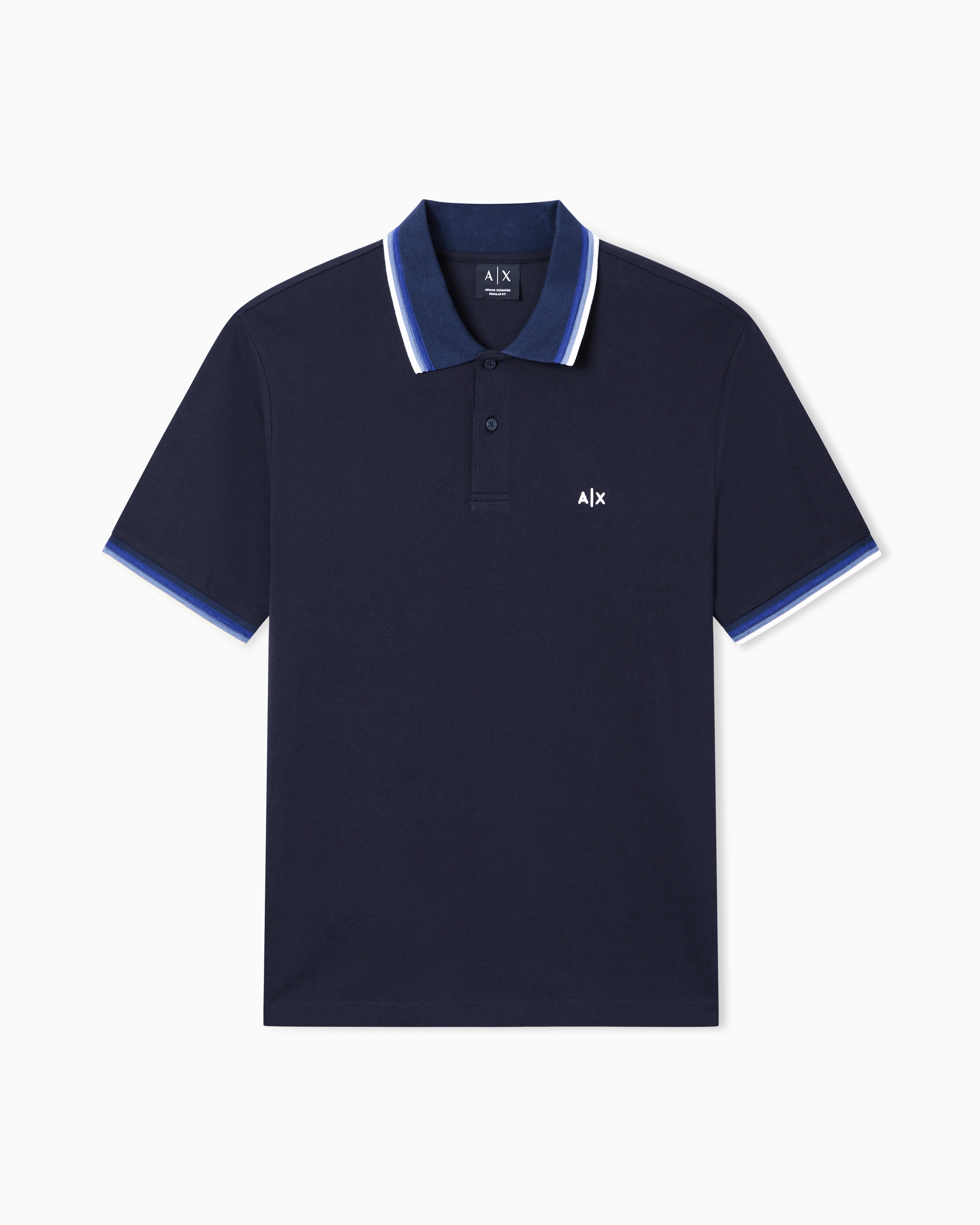 Armani Exchange Navy Blue Cotton Polo Shirt