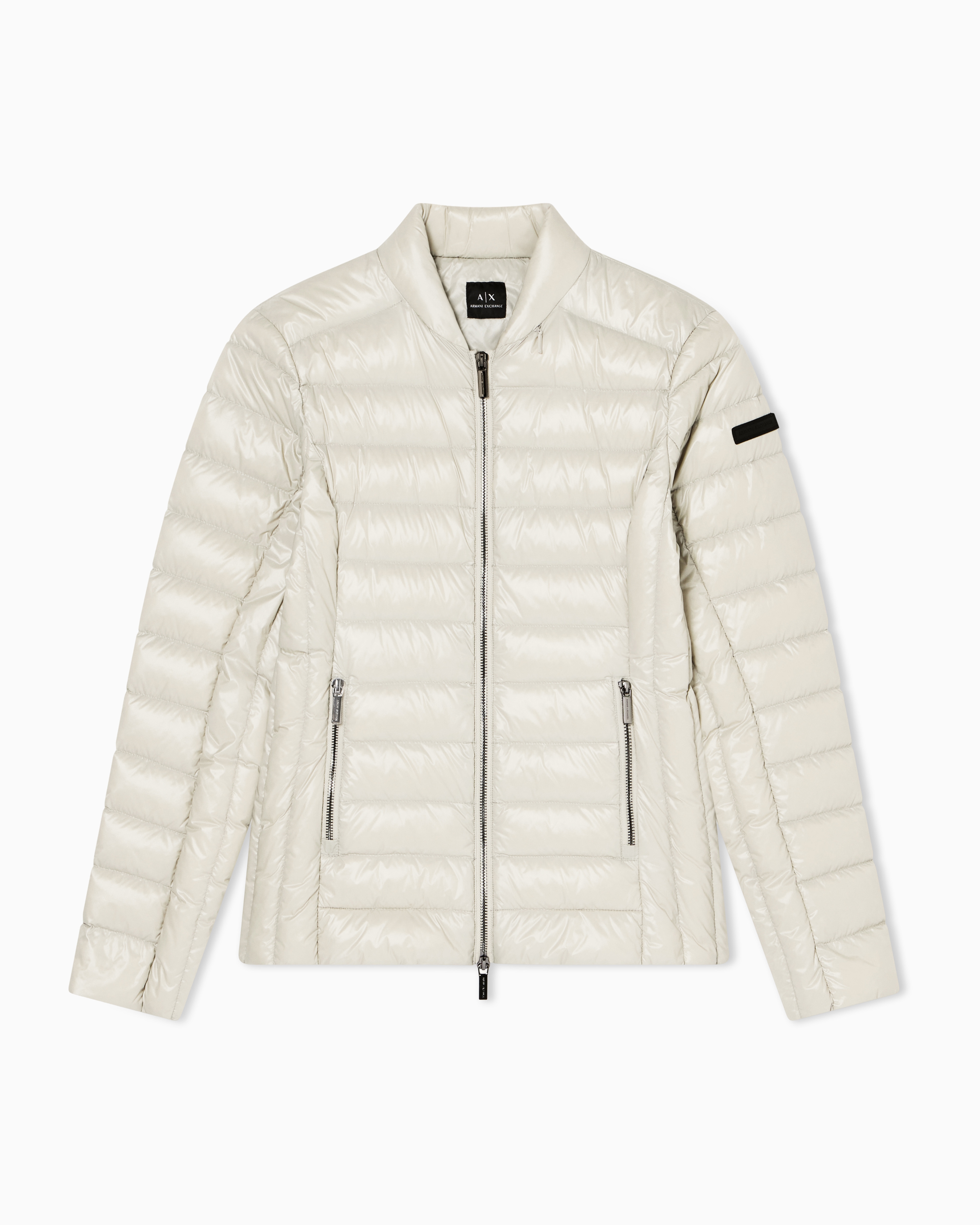 Armani Exchange Beige Lightweight Quilted Nylon Down Jacket