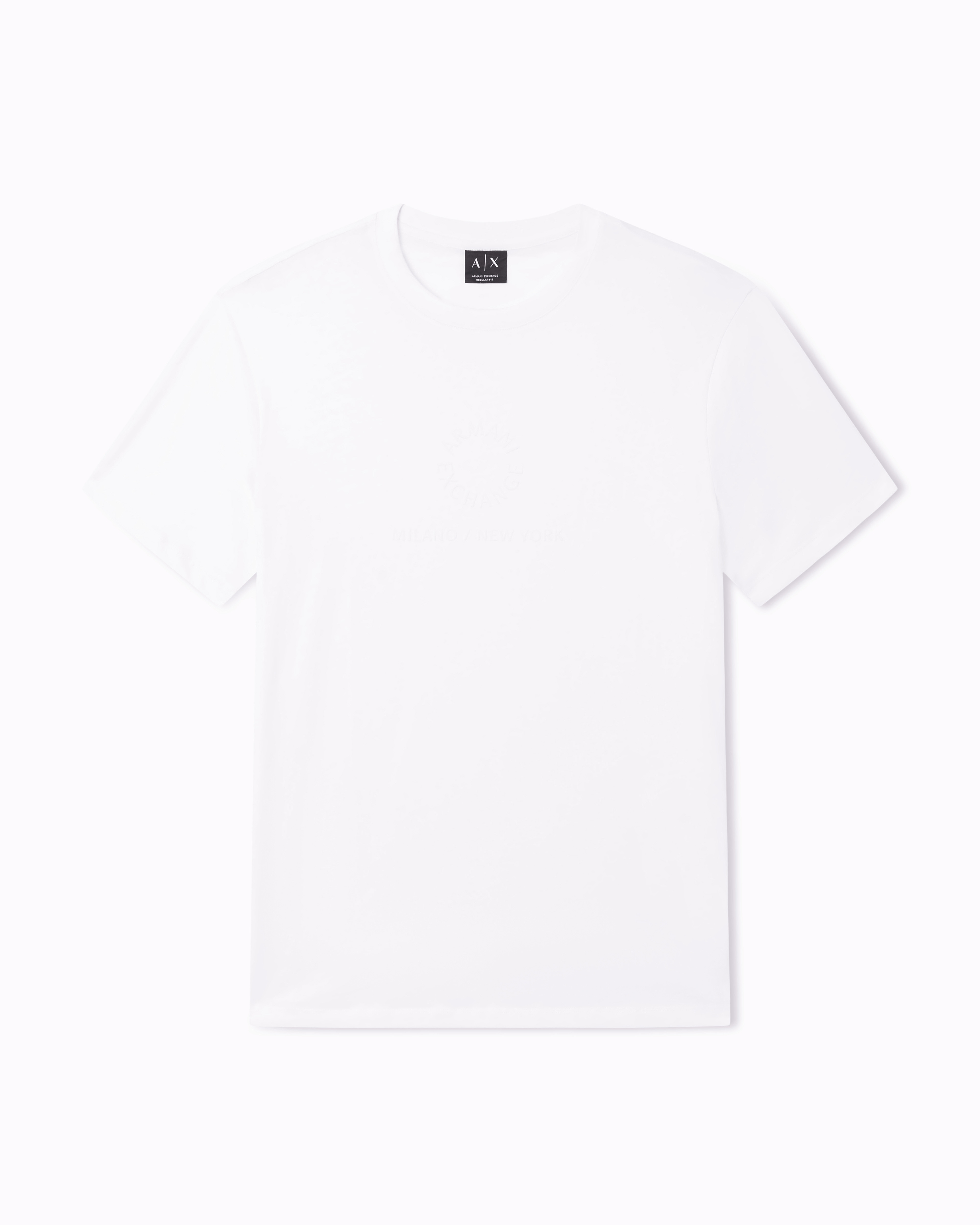 Armani Exchange Men's White Regular Fit T-Shirt In Basic Cotton Jersey